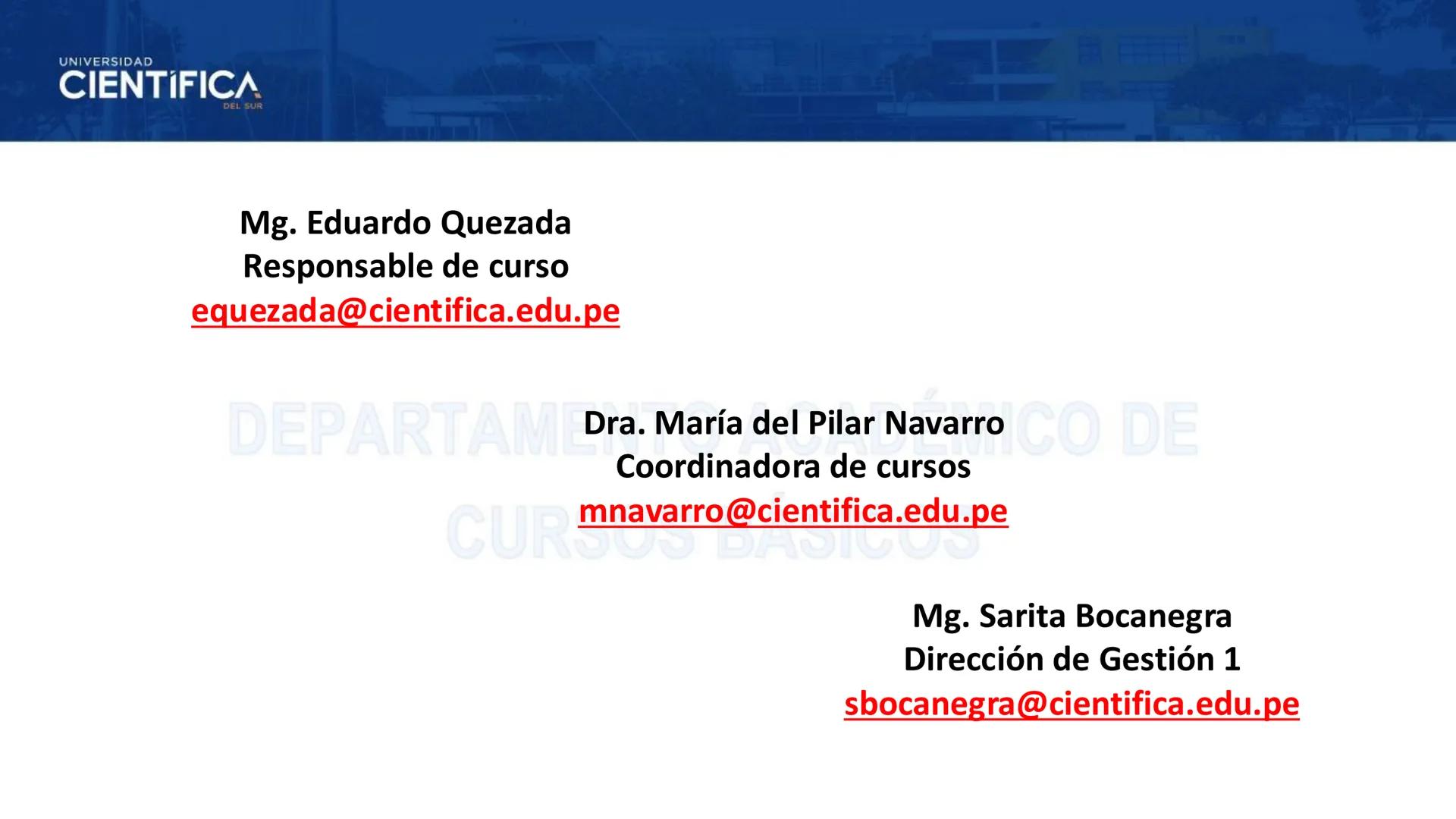 # UNIVERSIDAD
# CIENTÍFICA
DEL SUR
# BIOLOGÍA
Departamento Académico de Cursos Básicos
MEJORAS TÚ, MEJORA EL MUNDO. # UNIVERSIDAD
# CIENTÍFI