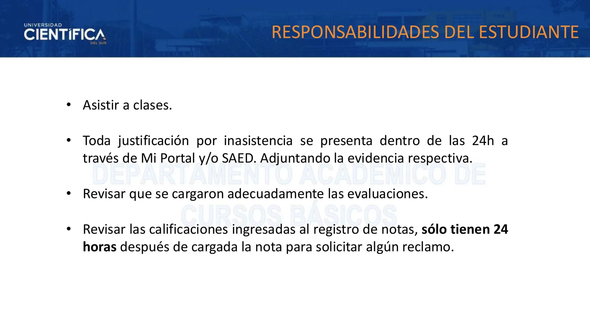 # UNIVERSIDAD
# CIENTÍFICA
DEL SUR
# BIOLOGÍA
Departamento Académico de Cursos Básicos
MEJORAS TÚ, MEJORA EL MUNDO. # UNIVERSIDAD
# CIENTÍFI