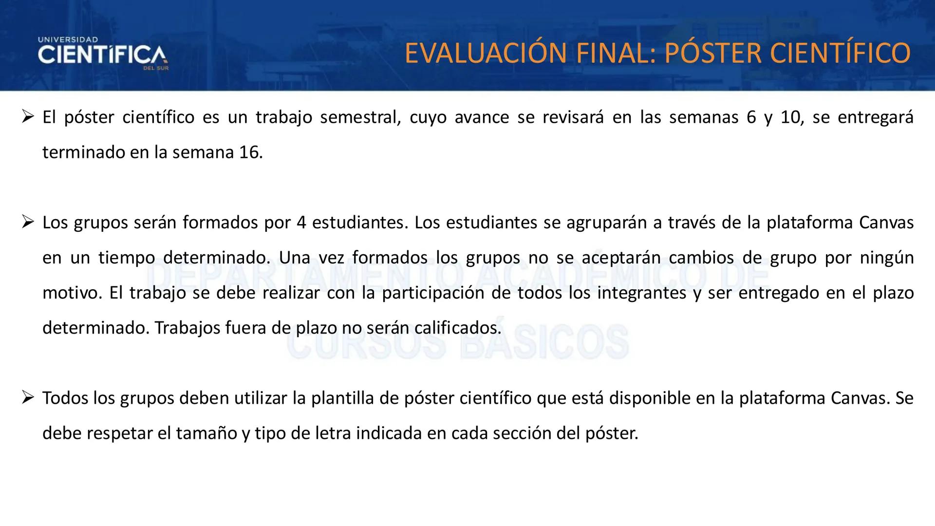# UNIVERSIDAD
# CIENTÍFICA
DEL SUR
# BIOLOGÍA
Departamento Académico de Cursos Básicos
MEJORAS TÚ, MEJORA EL MUNDO. # UNIVERSIDAD
# CIENTÍFI