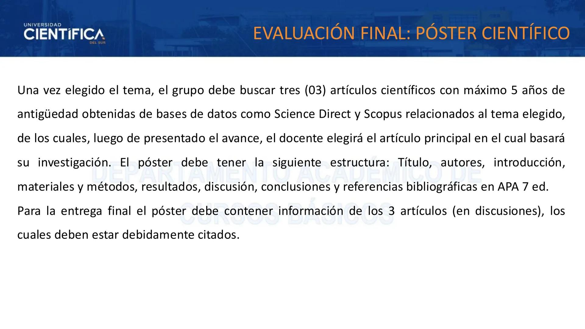 # UNIVERSIDAD
# CIENTÍFICA
DEL SUR
# BIOLOGÍA
Departamento Académico de Cursos Básicos
MEJORAS TÚ, MEJORA EL MUNDO. # UNIVERSIDAD
# CIENTÍFI