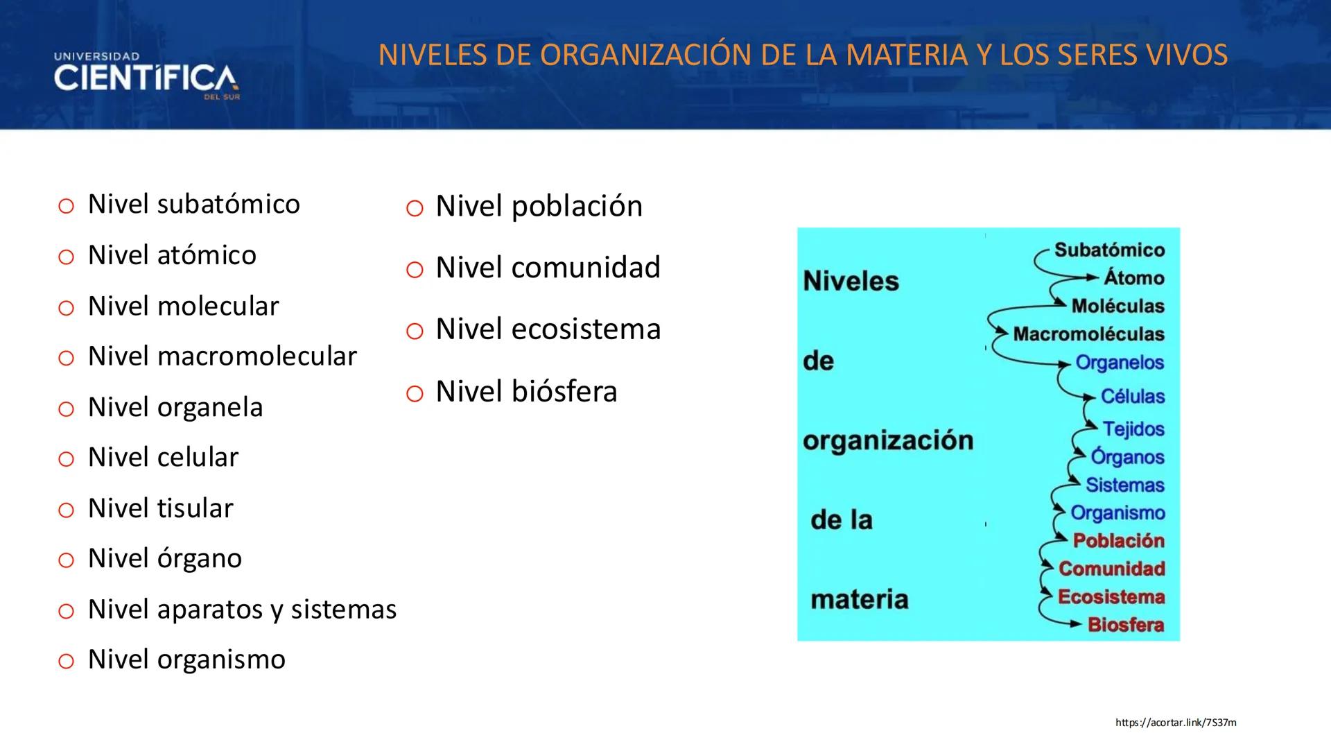 # UNIVERSIDAD
# CIENTÍFICA
DEL SUR
# BIOLOGÍA
Departamento Académico de Cursos Básicos
MEJORAS TÚ, MEJORA EL MUNDO. # UNIVERSIDAD
# CIENTÍFI
