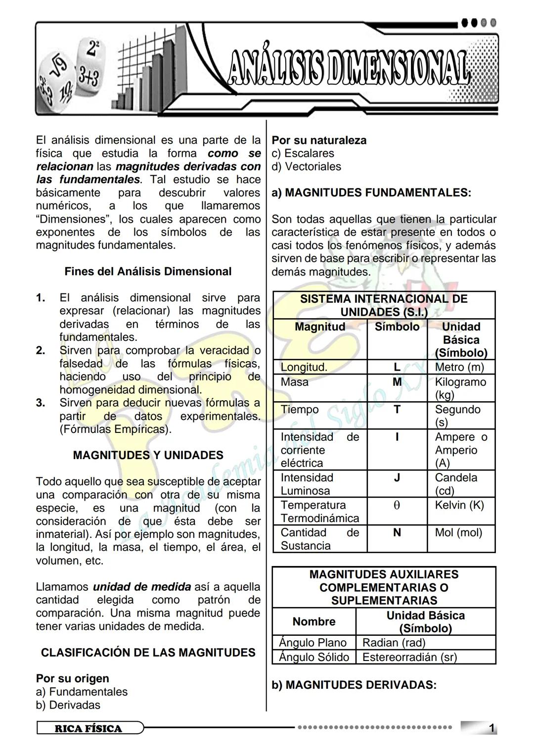 La magia del análisis dimensional