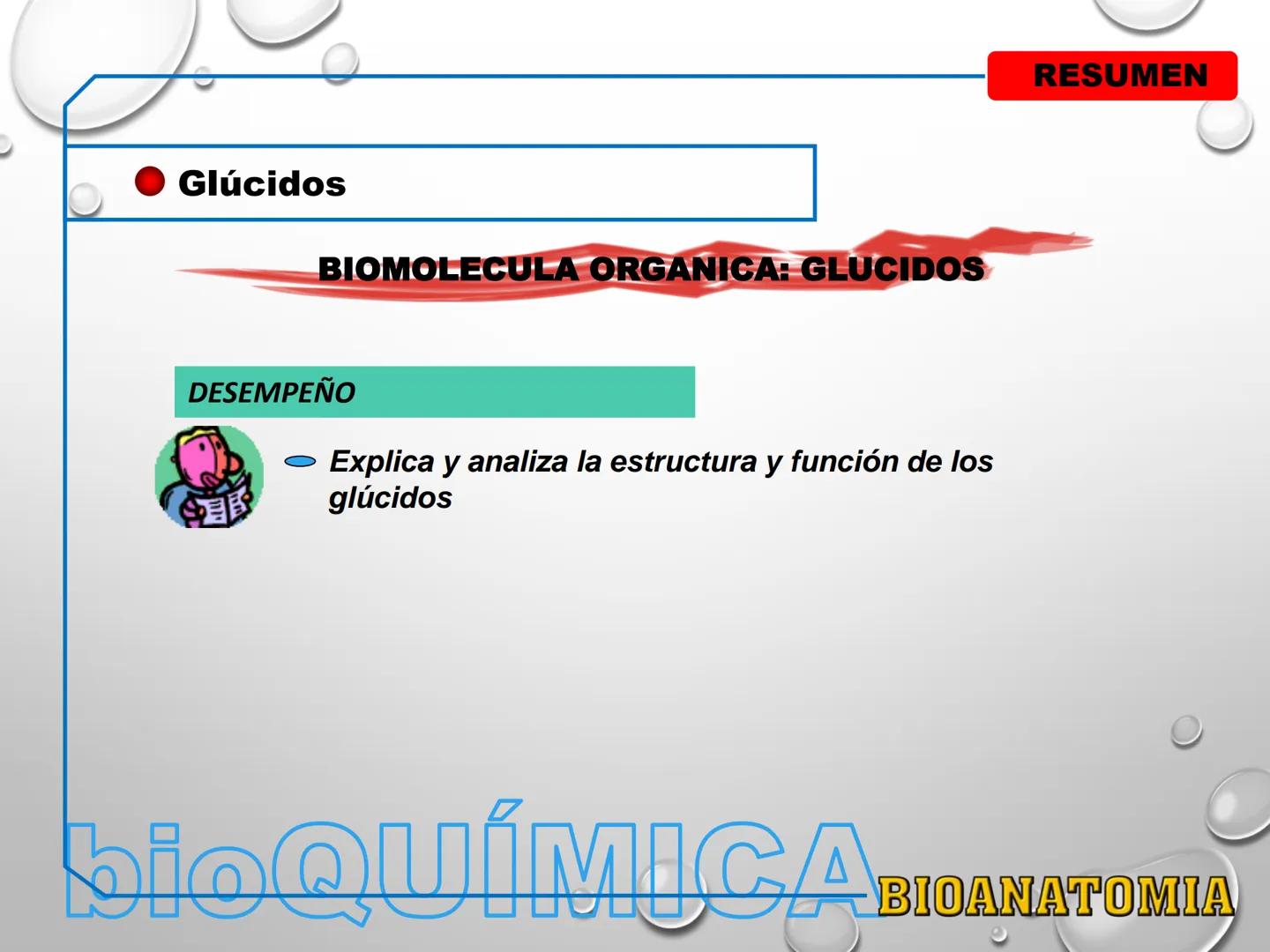 AREA: CIENCIA Y TECNOLOGÍA
CURSO: BIOLOGIA. NIVEL: PREUNIVERSITARIO
EXPOSITONPROF. CAMILO SANTILLÁN JIMÉNEZ - Glúcidos
BIOMOLECULA ORGANI