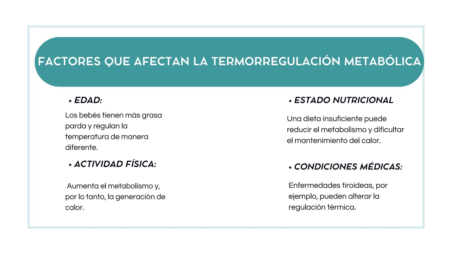 # PROCESO
# METABÓLICO Y
# REGULACIÓN DE
# LA
# TEMPERATURA
# CORPORAL # INTRODUCCIÓN
El metabolismo es el conjunto de reacciones
químicas