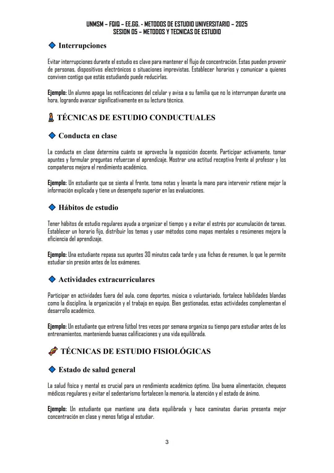 --- OCR Start ---
UNMSM-FQIQ-EE.GG. - METODOS DE ESTUDIO UNIVERSITARIO - 2025
SESION 05 - METODOS Y TECNICAS DE ESTUDIO
FACTORES SOCIALES QU