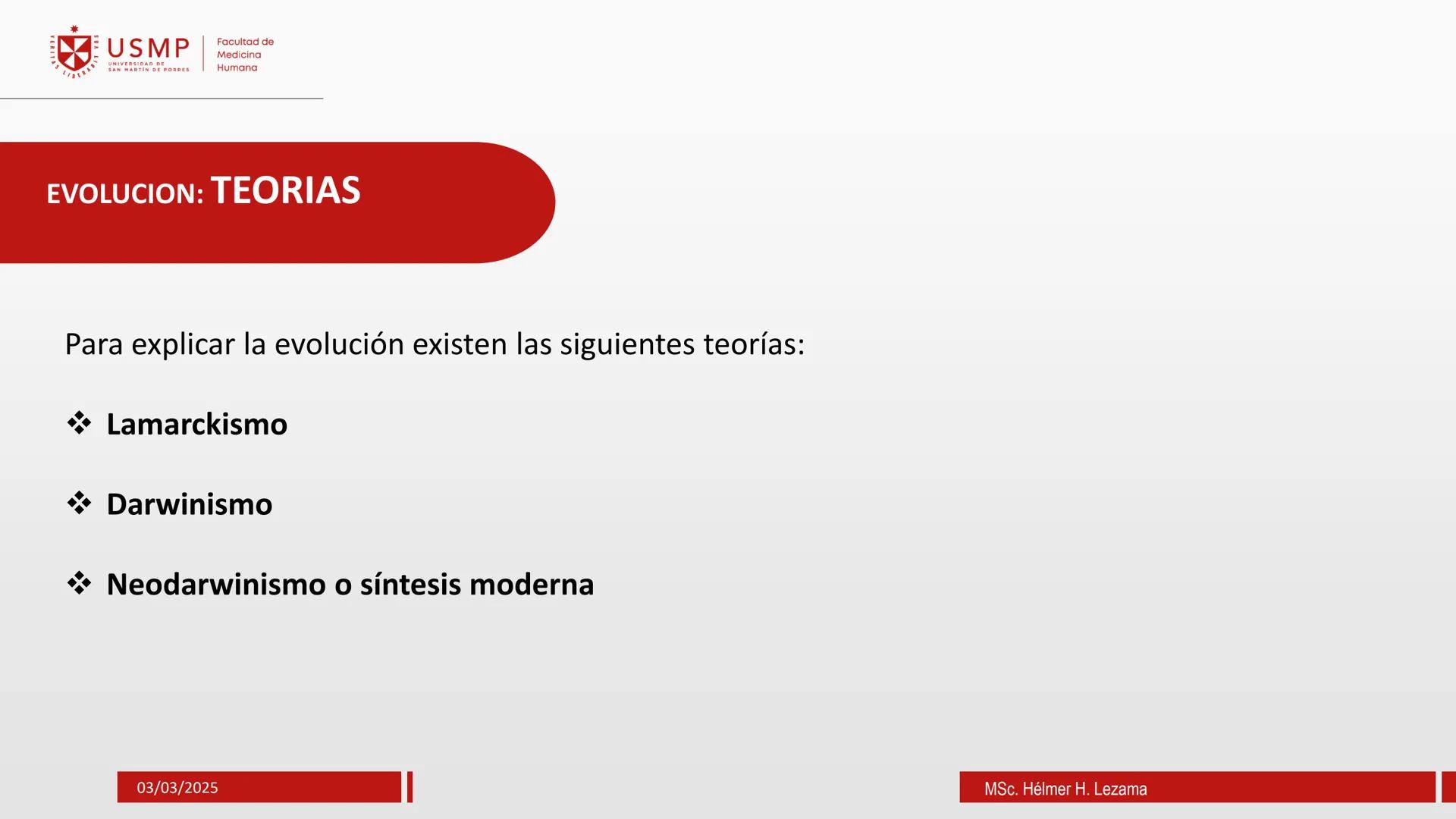 # ORIGEN DE LA VIDA, EVOLUCIÓN,
# NIVELES DE ORGANIZACIÓN Y
# CLASIFICACIÓN DE LOS SERES VIVOS
Introducción a la Biología
03/03/2025
Msc.