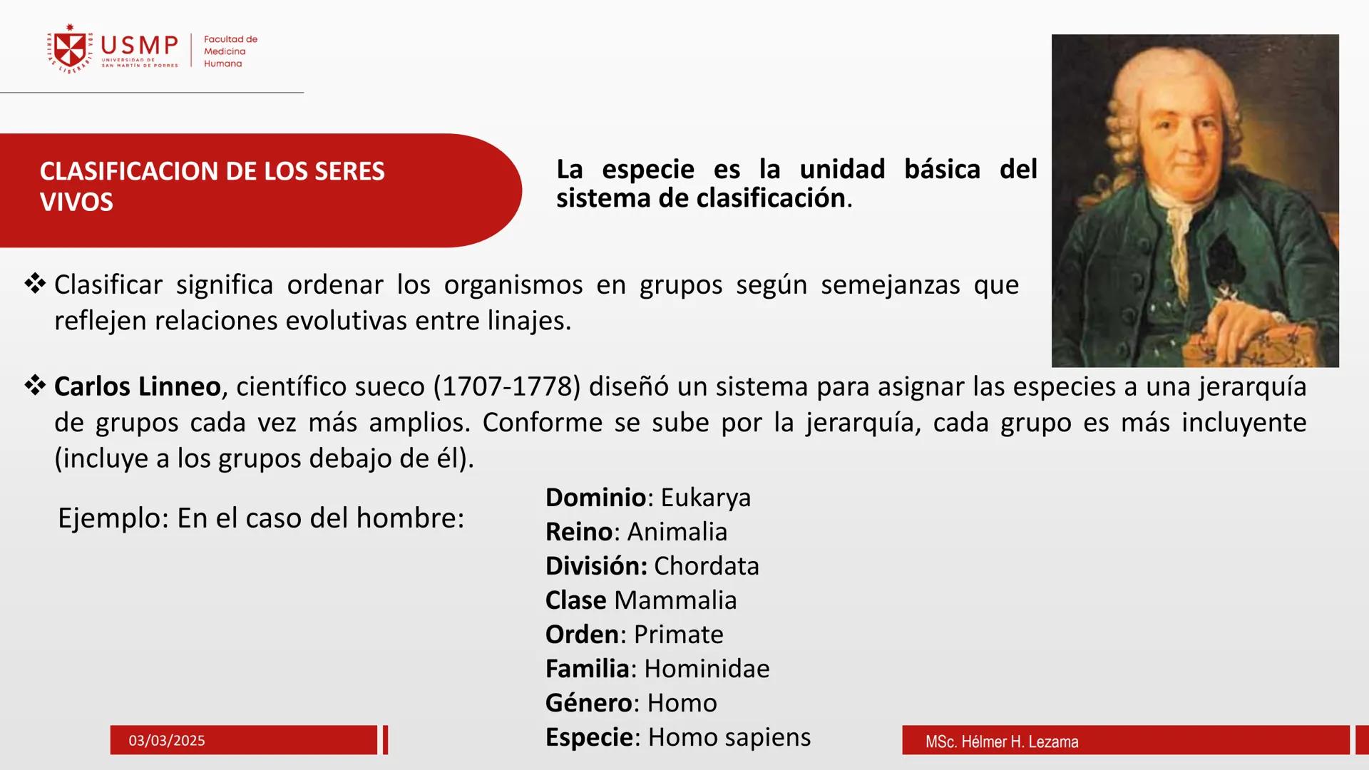 # ORIGEN DE LA VIDA, EVOLUCIÓN,
# NIVELES DE ORGANIZACIÓN Y
# CLASIFICACIÓN DE LOS SERES VIVOS
Introducción a la Biología
03/03/2025
Msc.