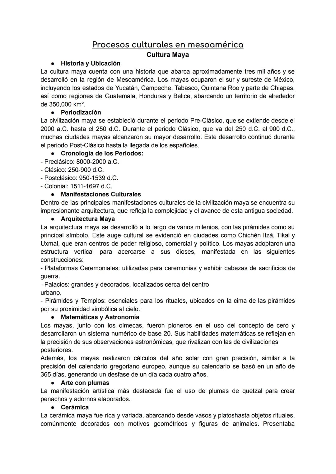 # Procesos culturales en mesoamérica
Cultura Maya
* Historia y Ubicación
La cultura maya cuenta con una historia que abarca aproximadam