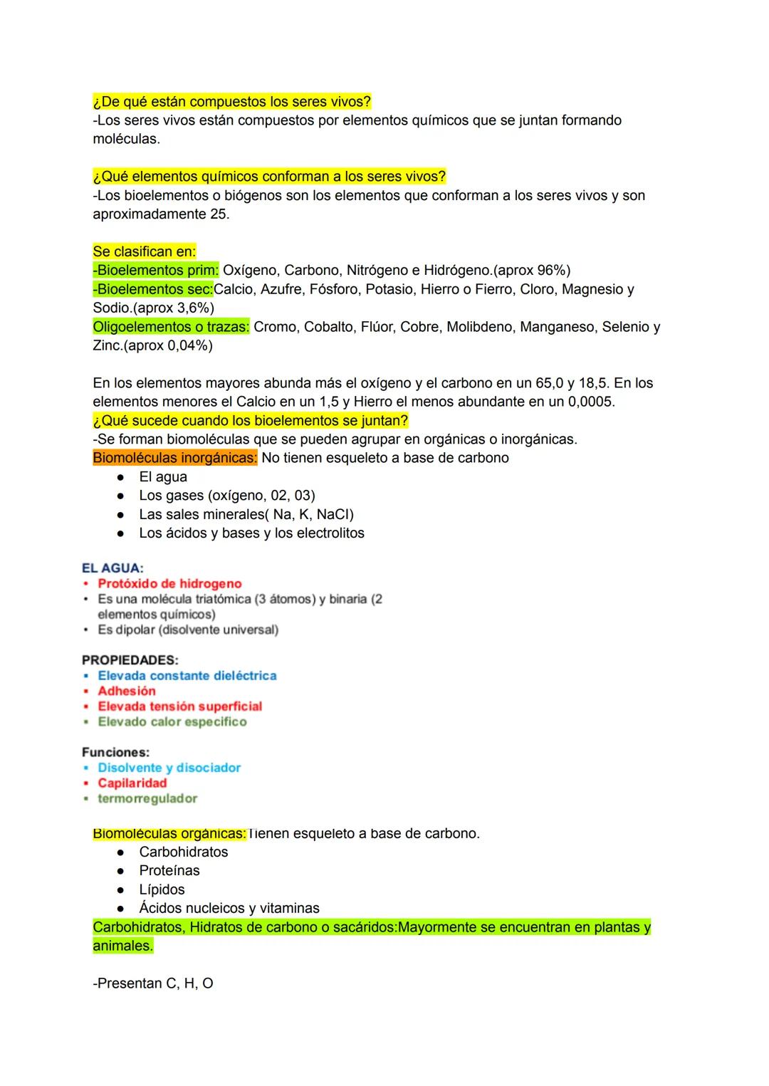 Composición química de los seres vivos