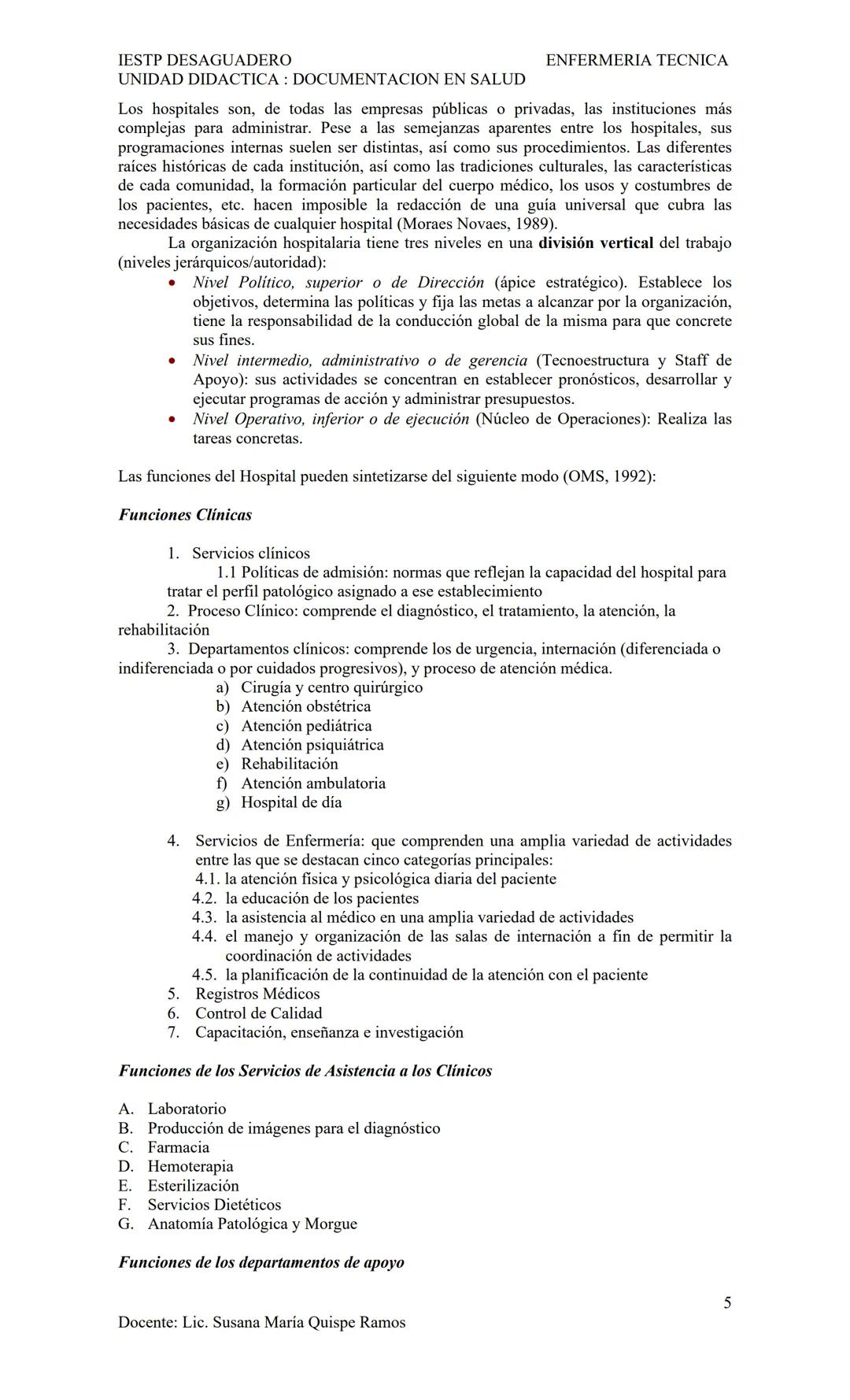 IESTP DESAGUADERO
UNIDAD DIDACTICA: DOCUMENTACION EN SALUD
ENFERMERIA TECNICA
SISTEMAS DE SALUD
Un sistema de salud engloba todas las organi
