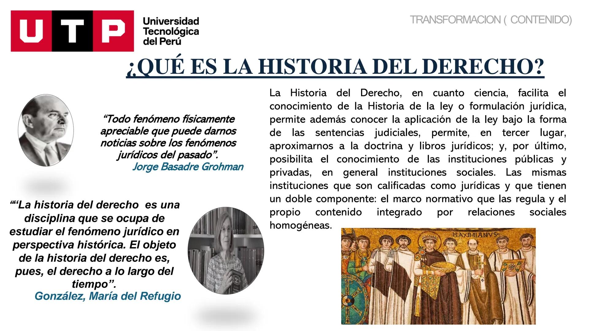 Universidad
UTP Tecnológica
del Perú
HISTORIA DEL DERECHO
UNIDAD 01, SEMANA 01, SESIÓN 01
DOCENTE: Mg. Zapata Arellano, Luis Enrique
LEYES U