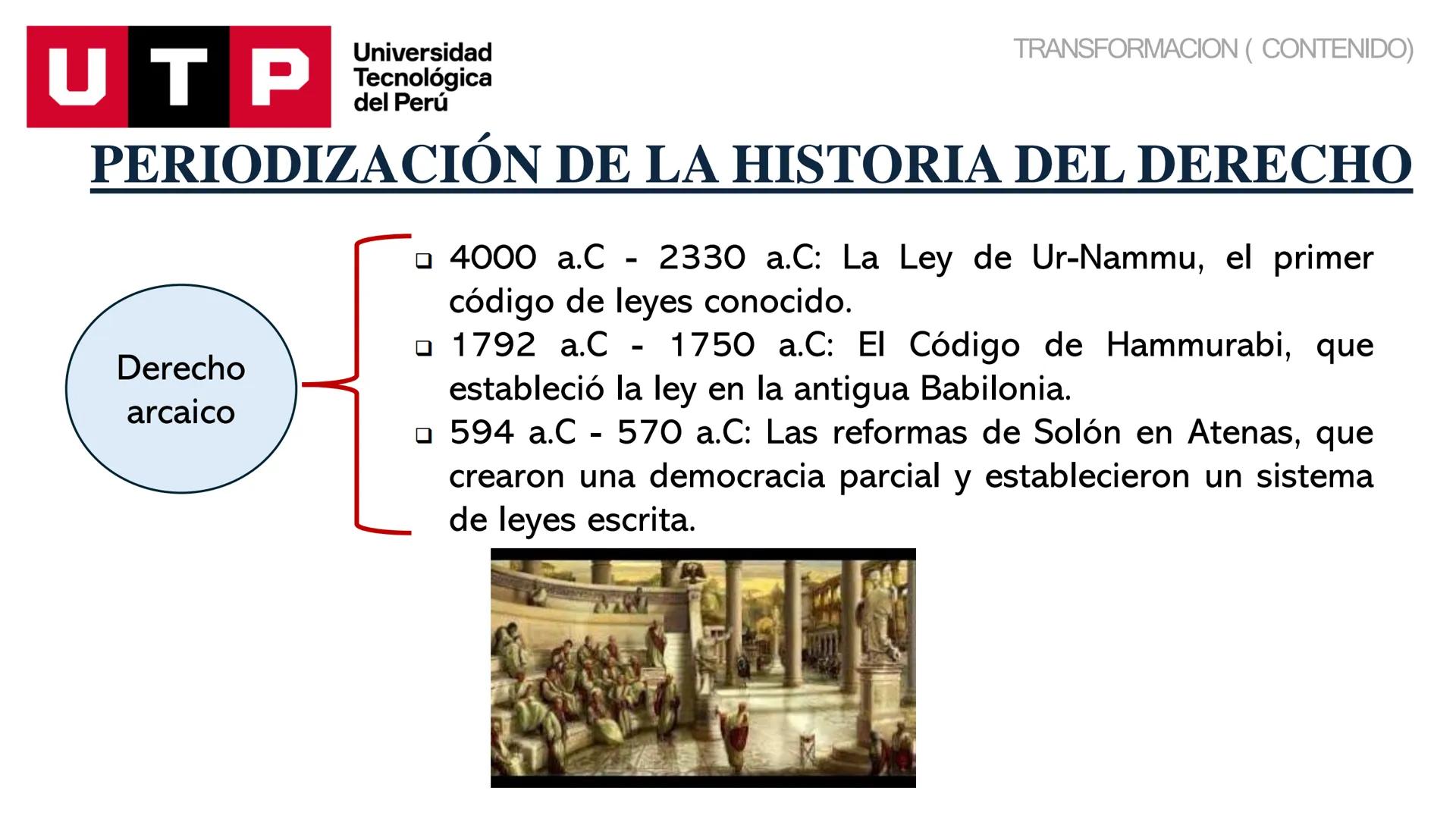 Universidad
UTP Tecnológica
del Perú
HISTORIA DEL DERECHO
UNIDAD 01, SEMANA 01, SESIÓN 01
DOCENTE: Mg. Zapata Arellano, Luis Enrique
LEYES U
