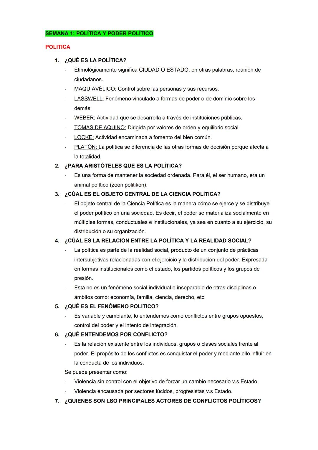 SEMANA 1: POLÍTICA Y PODER POLÍTICO
POLITICA
1. ¿QUÉ ES LA POLÍTICA?
- Etimológicamente significa CIUDAD O ESTADO, en otras palabras, reunió