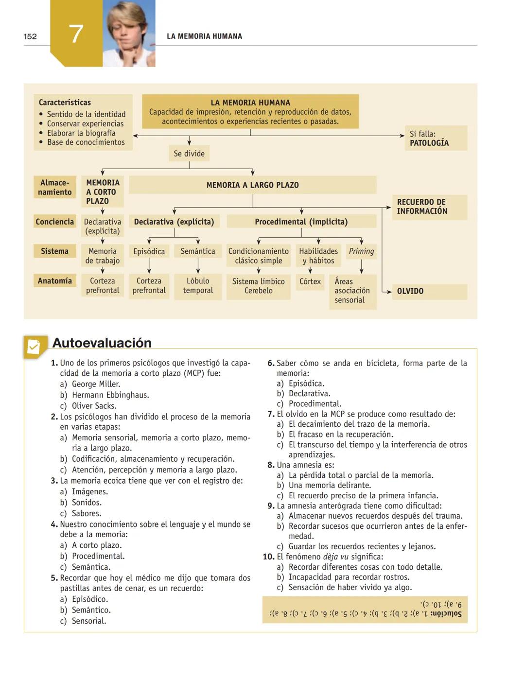 LA MEMORIA HUMANA
7
1. El misterio de la memoria
■2. Neuropsicología de la memoria
■3. Procesos básicos de la memoria
4. Estructura y funcio