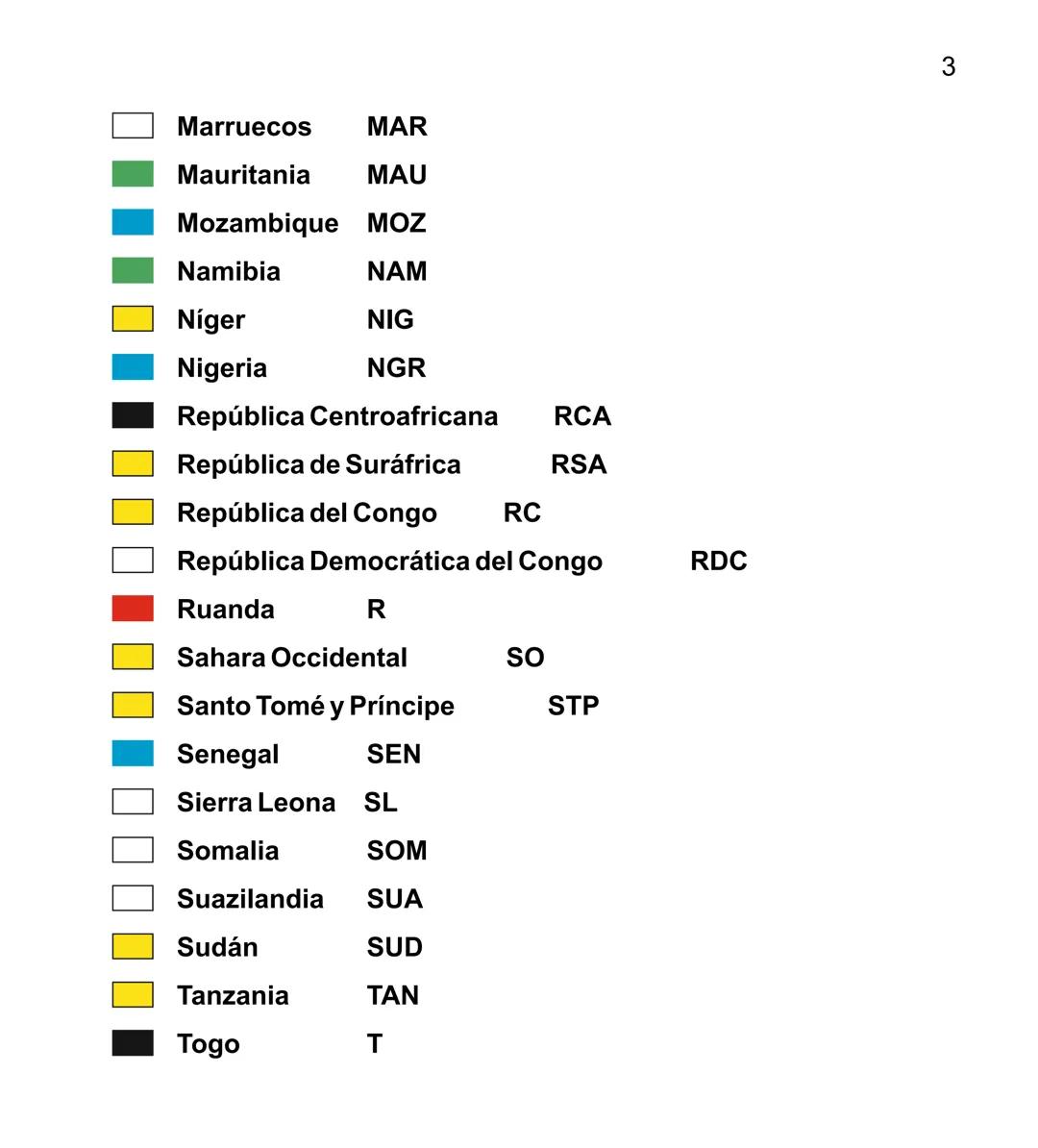 # MAPA POLÍTICO DE ÁFRICA
# LISTA ALFABÉTICA DE PAÍSES
Y GUÍA DE CLAVES
<img src="mapa_politico_africa.png" alt="Mapa político de África">