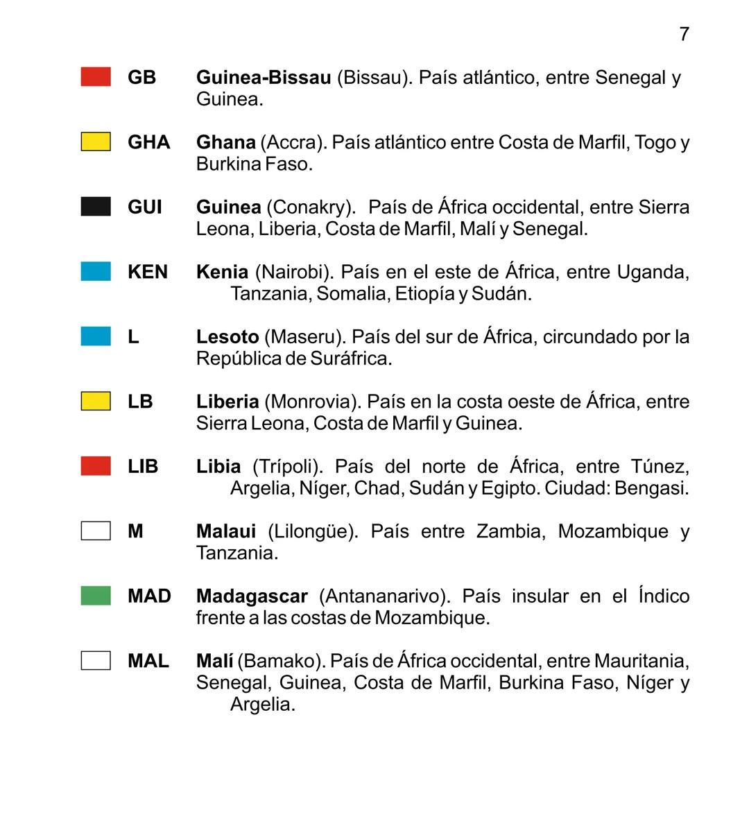 # MAPA POLÍTICO DE ÁFRICA
# LISTA ALFABÉTICA DE PAÍSES
Y GUÍA DE CLAVES
<img src="mapa_politico_africa.png" alt="Mapa político de África">