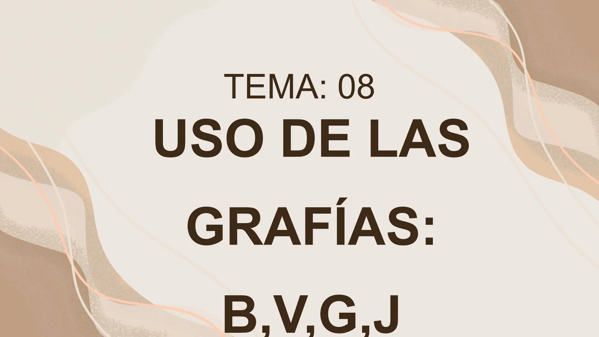 TEMA: 08
USO DE LAS
GRAFÍAS:
B,V,G,J REGLAS PARA EL USO DE LAB
• Se escriben con b los sustantivos terminados en -bilidad;
Ejemplos:
Debilid