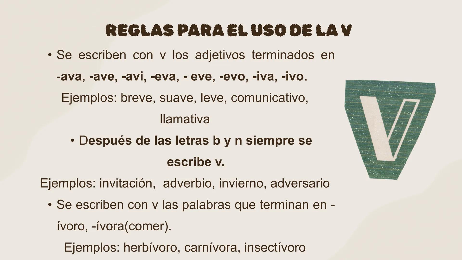 TEMA: 08
USO DE LAS
GRAFÍAS:
B,V,G,J REGLAS PARA EL USO DE LAB
• Se escriben con b los sustantivos terminados en -bilidad;
Ejemplos:
Debilid