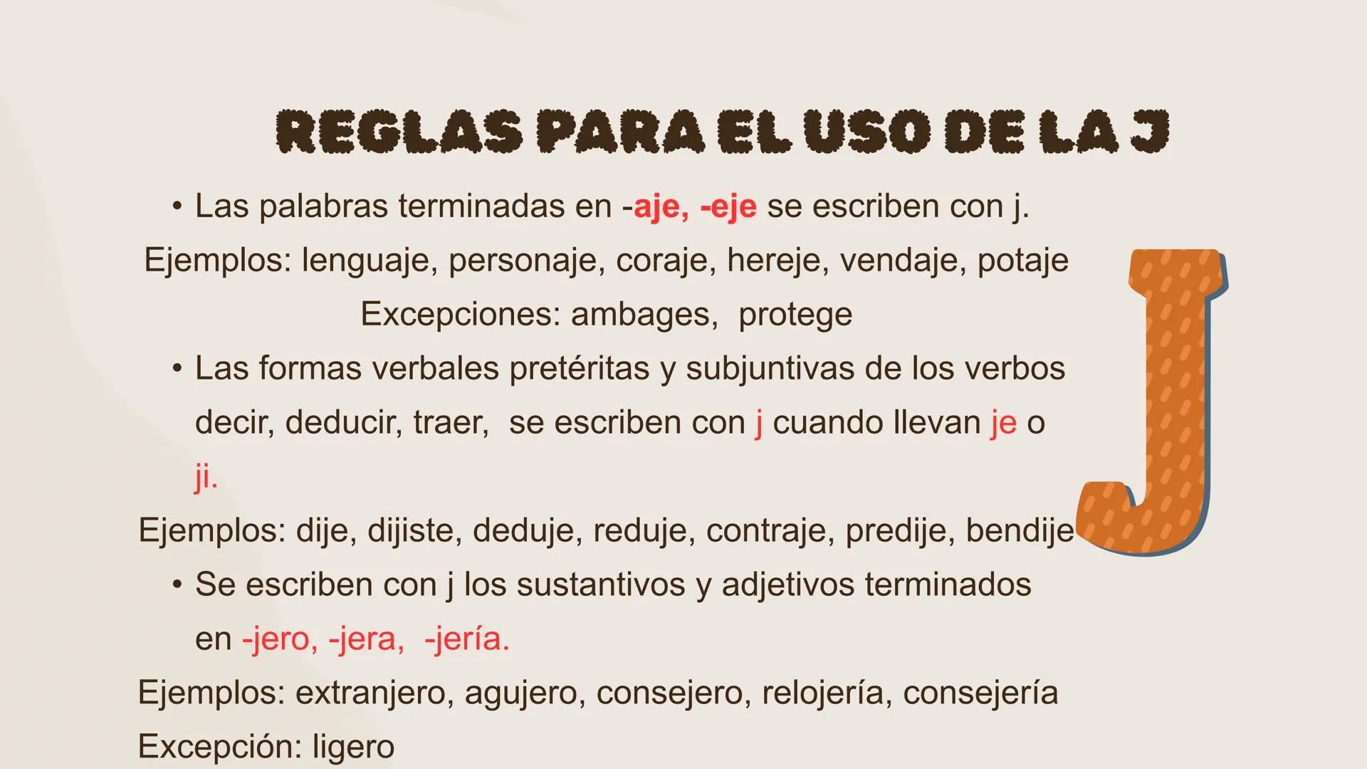 TEMA: 08
USO DE LAS
GRAFÍAS:
B,V,G,J REGLAS PARA EL USO DE LAB
• Se escriben con b los sustantivos terminados en -bilidad;
Ejemplos:
Debilid