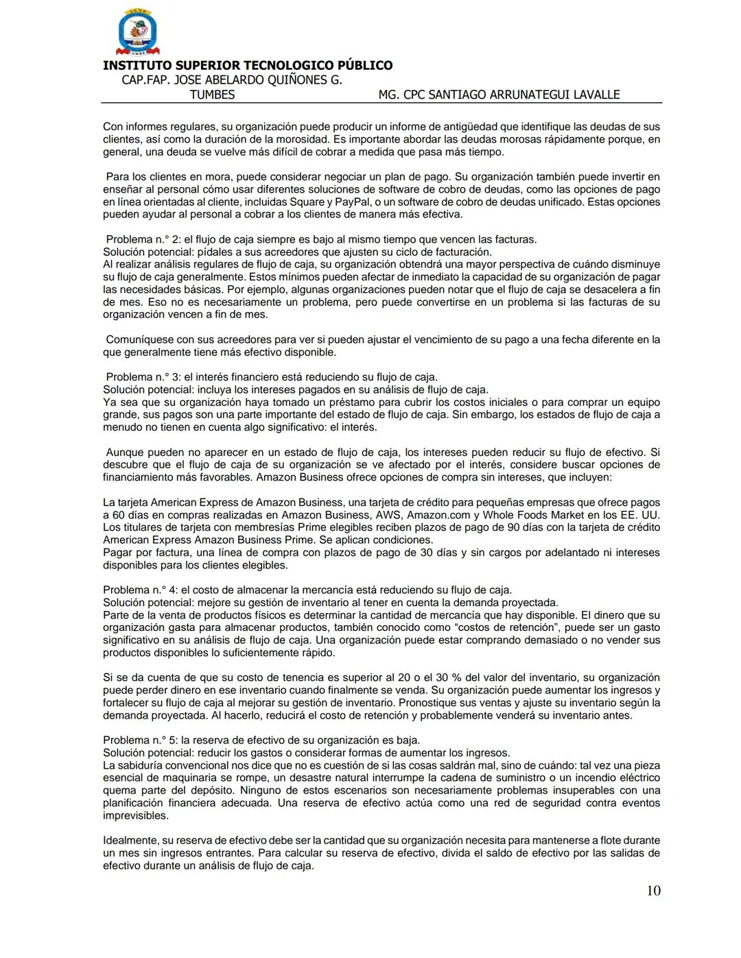 # INSTITUTO SUPERIOR TECNOLOGICO PÚBLICO
CAP.FAP. JOSE ABELARDO QUIÑONES G.
TUMBES
MG. CPC SANTIAGO ARRUNATEGUI LAVALLE
FICHA TECNICA DE FIN