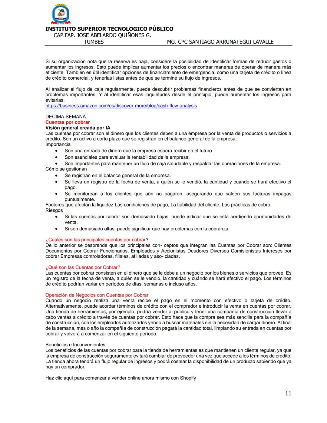 # INSTITUTO SUPERIOR TECNOLOGICO PÚBLICO
CAP.FAP. JOSE ABELARDO QUIÑONES G.
TUMBES
MG. CPC SANTIAGO ARRUNATEGUI LAVALLE
FICHA TECNICA DE FIN