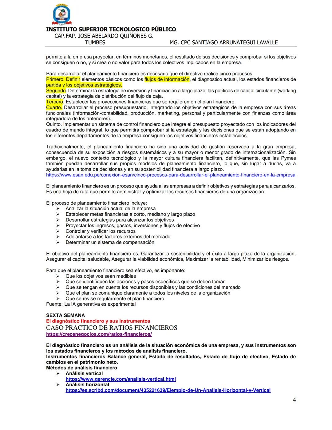 # INSTITUTO SUPERIOR TECNOLOGICO PÚBLICO
CAP.FAP. JOSE ABELARDO QUIÑONES G.
TUMBES
MG. CPC SANTIAGO ARRUNATEGUI LAVALLE
FICHA TECNICA DE FIN