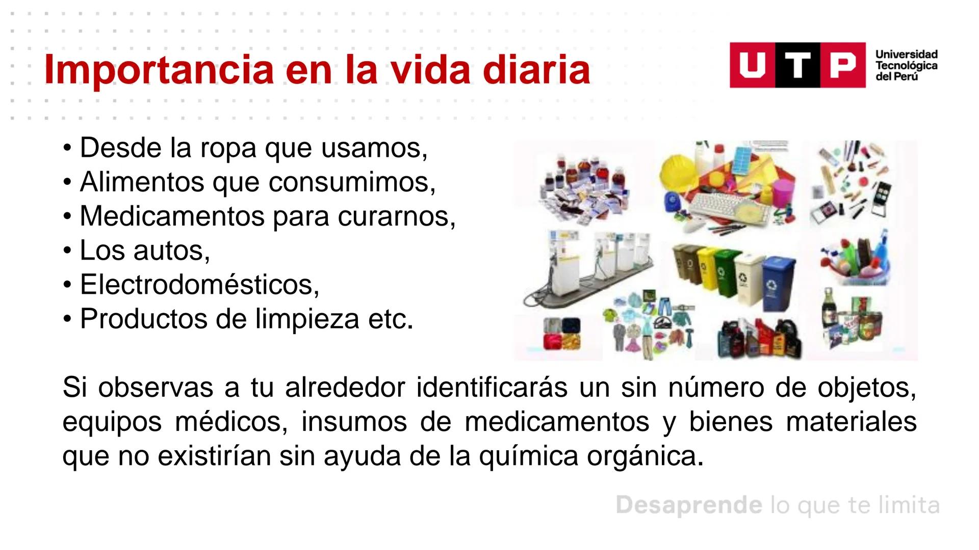 Características generales de los
compuestos orgánicos
QUÍMICA GENERAL Y ORGÁNICA PARA CCSS
Universidad
UTP Tecnológica
del Perú Resumen de l