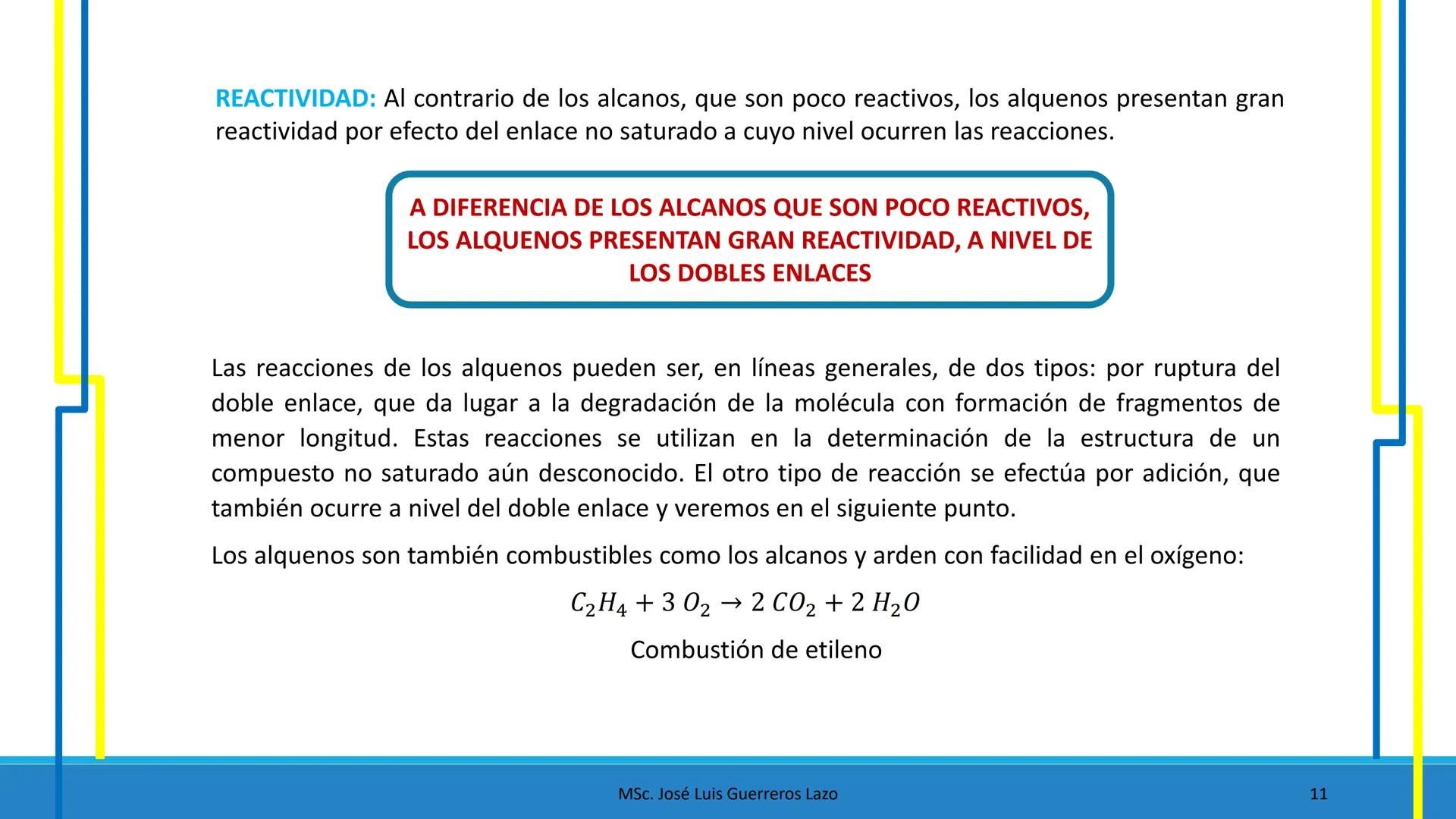 NaOH
QUÍMICA
ORGÁNICA
NaNO3 + H2O Mg - Br + SO₂
CH2-OH
HIDROCARBUROS NO SATURADOS
NaBH4
CH₂ - Br + Na2SO3
2
12+5
Na + H₂O
Msc. José Luis Gue