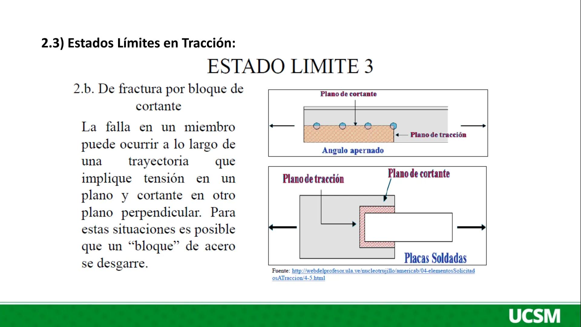 Universidad Católica
de Santa María
DISEÑO EN ACERO Y MADERA
II UNIDAD:
DISEÑO A TRACCION EN ACERO ESTRUCTURAL
Ing. Olger Javier Febres Rosa
