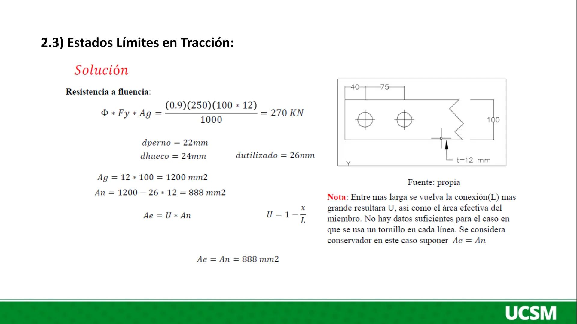 Universidad Católica
de Santa María
DISEÑO EN ACERO Y MADERA
II UNIDAD:
DISEÑO A TRACCION EN ACERO ESTRUCTURAL
Ing. Olger Javier Febres Rosa