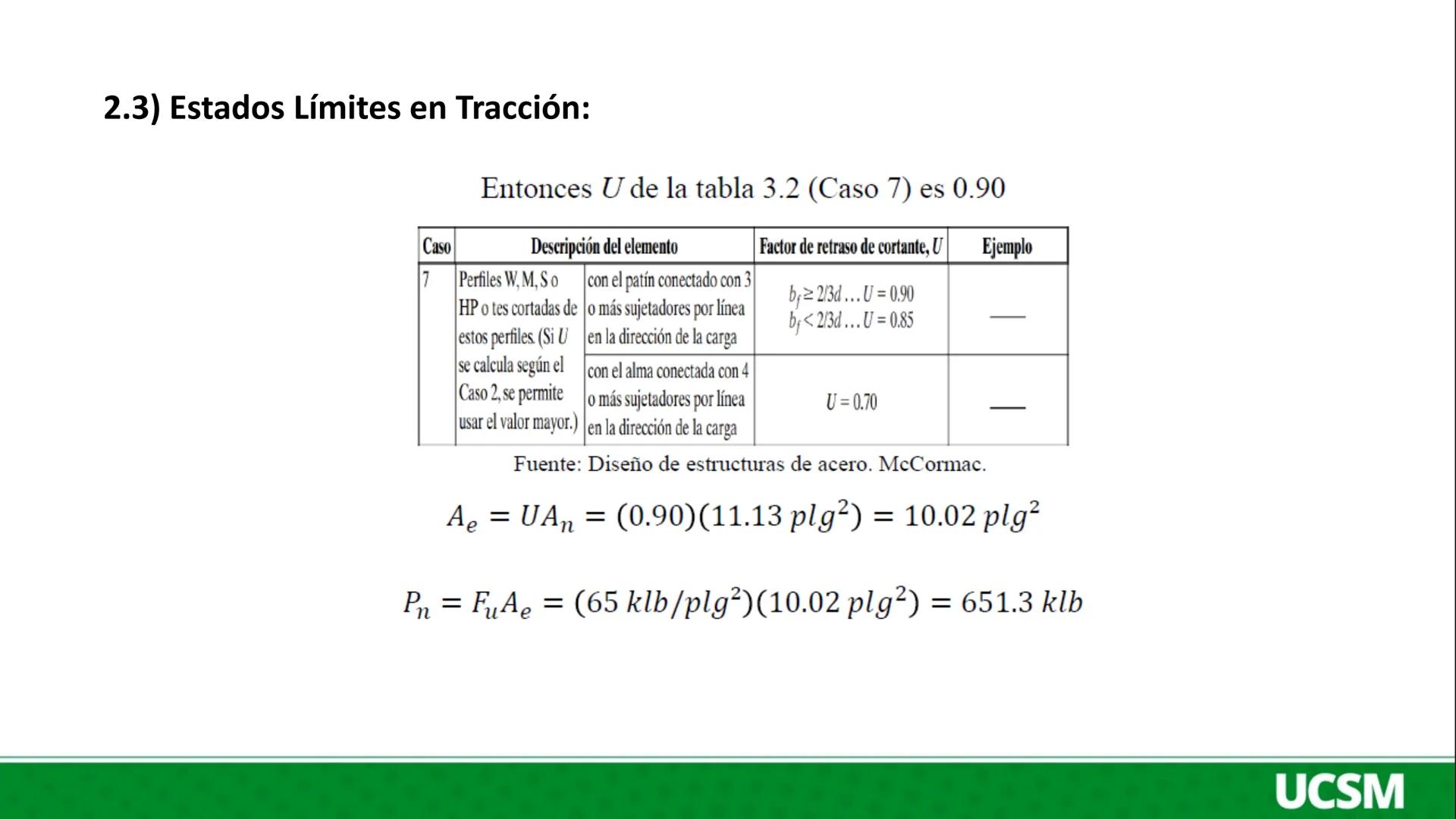 Universidad Católica
de Santa María
DISEÑO EN ACERO Y MADERA
II UNIDAD:
DISEÑO A TRACCION EN ACERO ESTRUCTURAL
Ing. Olger Javier Febres Rosa