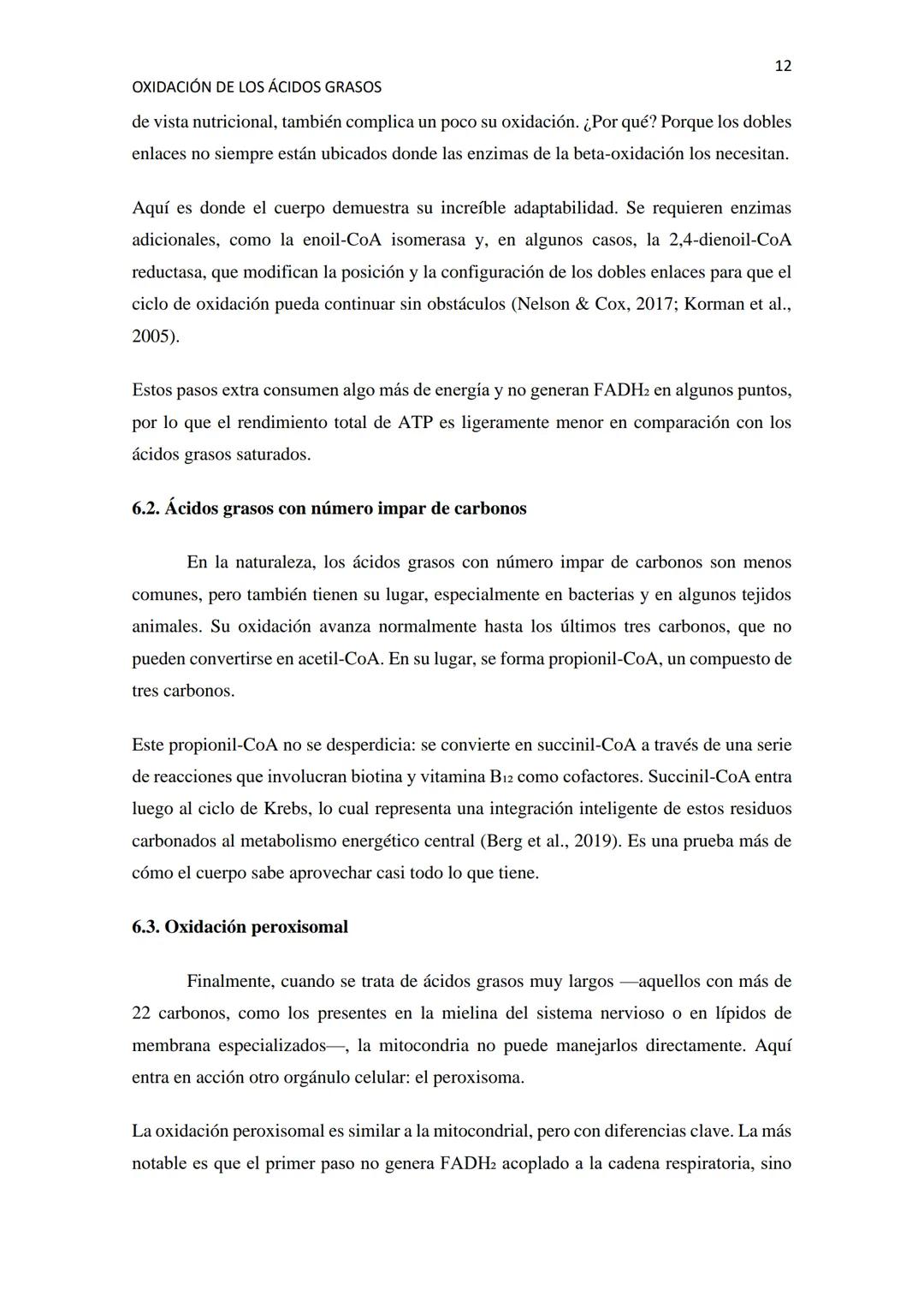 # OXIDACIÓN DE LOS ÁCIDOS GRASOS
1
Resumen
La oxidación de los ácidos grasos es uno de los procesos clave en el metabolismo energético de