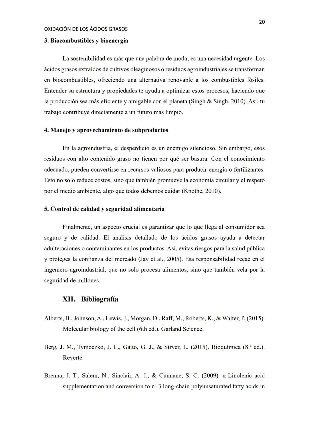 # OXIDACIÓN DE LOS ÁCIDOS GRASOS
1
Resumen
La oxidación de los ácidos grasos es uno de los procesos clave en el metabolismo energético de
