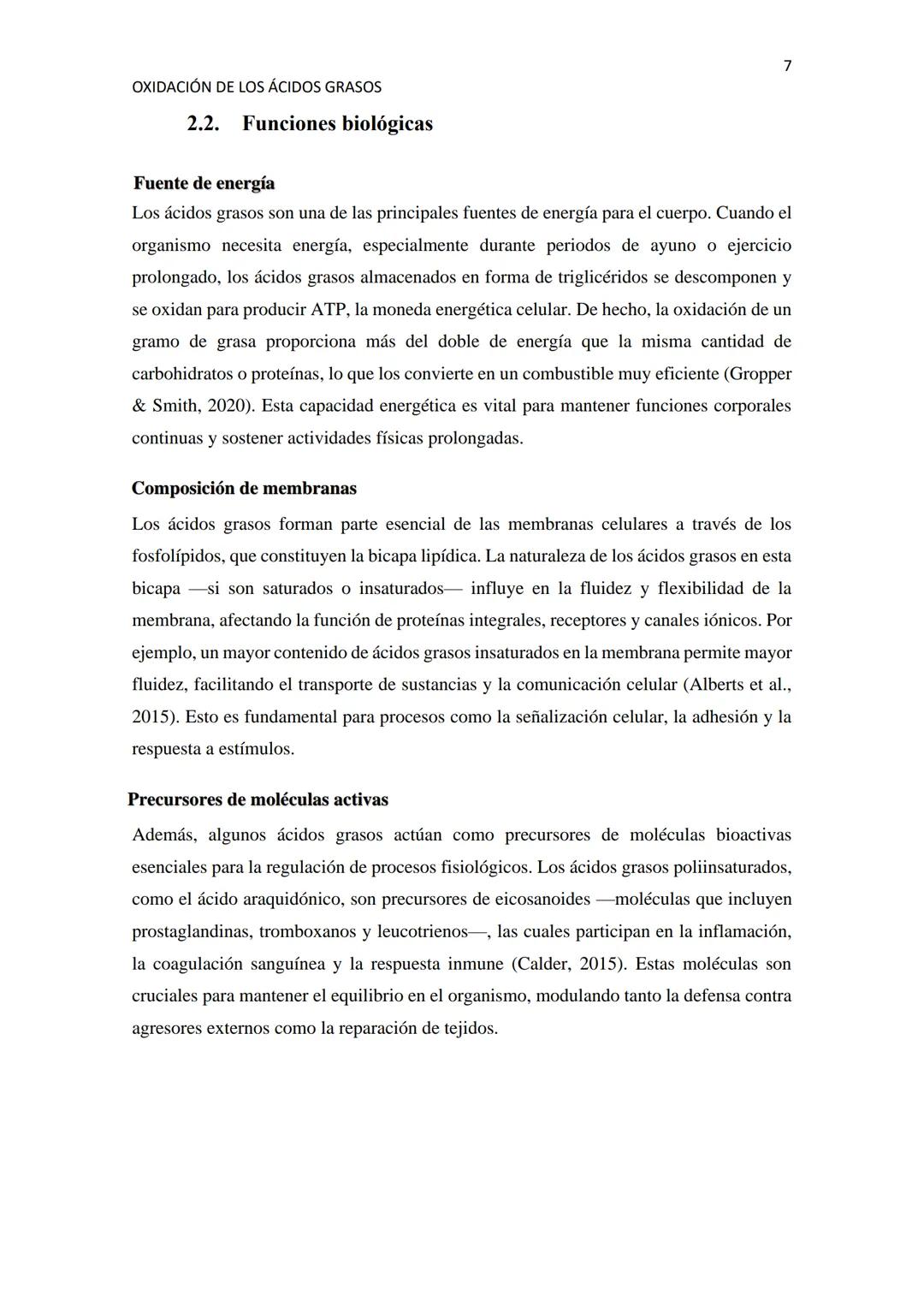 # OXIDACIÓN DE LOS ÁCIDOS GRASOS
1
Resumen
La oxidación de los ácidos grasos es uno de los procesos clave en el metabolismo energético de