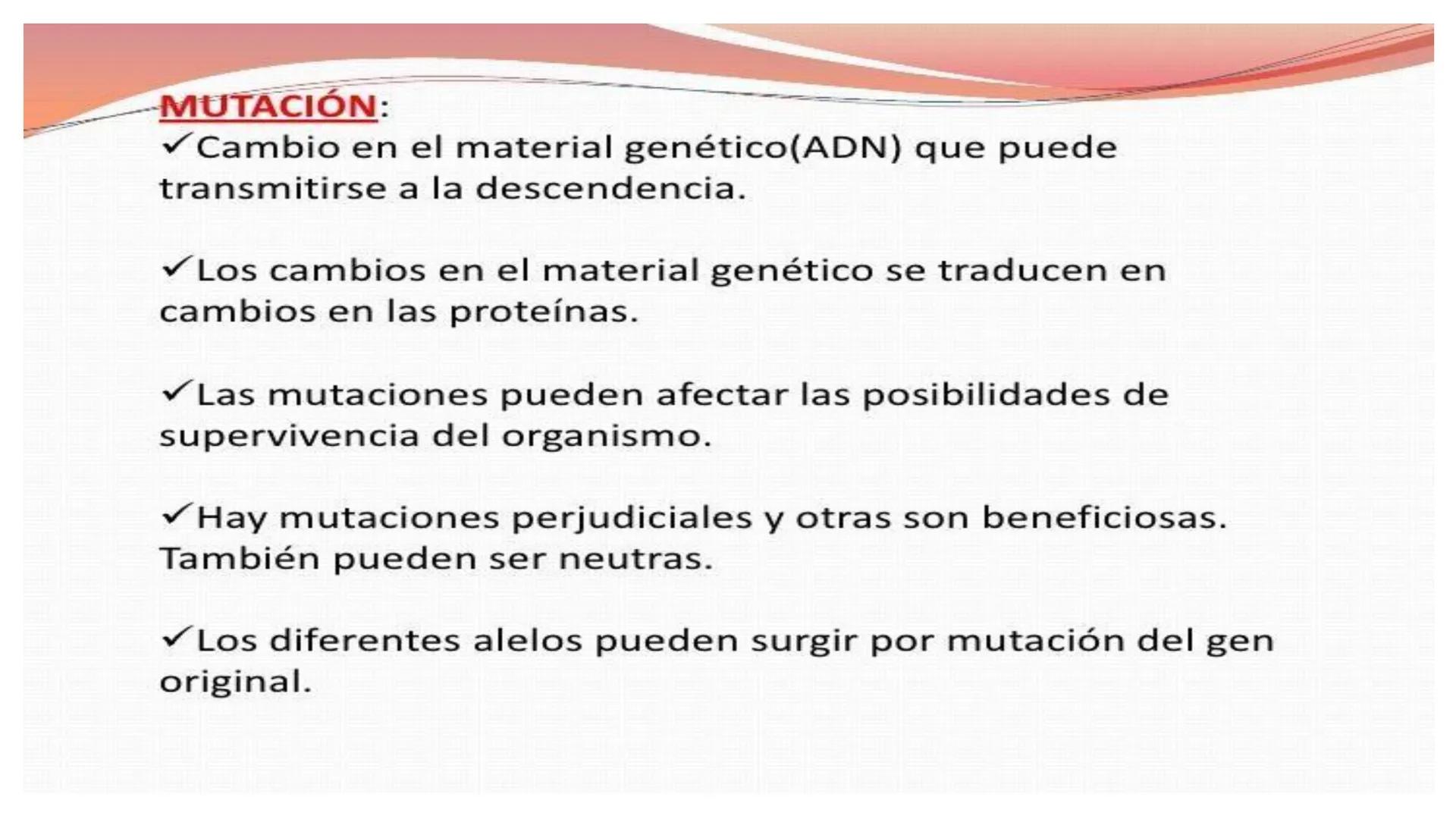 # MUTACIONES
(46) # MUTACIÓN:
✓ Cambio en el material genético(ADN) que puede transmitirse a la descendencia.
✓ Los cambios en el materia