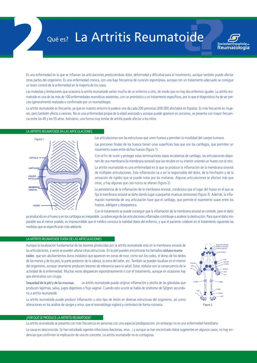 # 2
?
Qué es?
La Artritis Reumatoide Qué es? La Artritis Reumatoide
Sociedad Española de
Reumatologia
Es una enfermedad en la que se inf