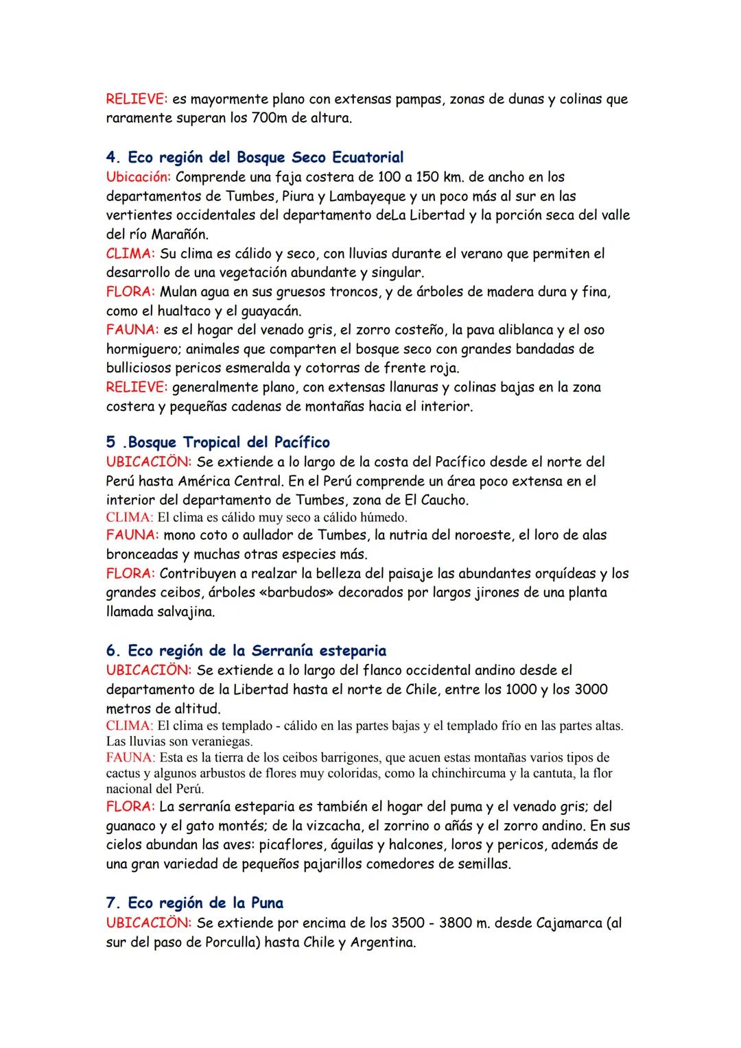Las 11 Ecorregiones del Peru (Brack Egg)
Las 11 Eco regiones Del Perú
Una ecorregión es un área geográfica que se caracteriza por contar con