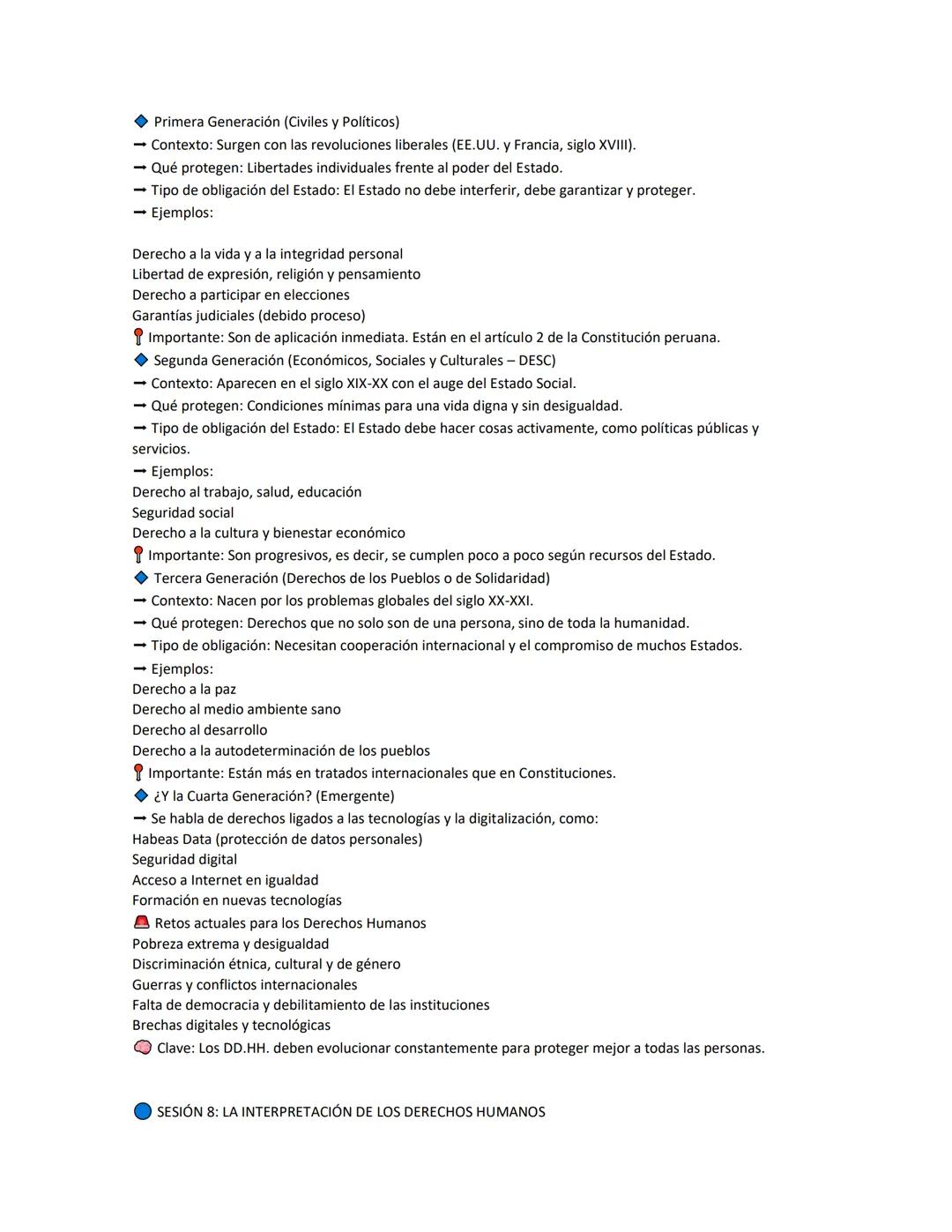 ◆ Primera Generación (Civiles y Políticos)
Contexto: Surgen con las revoluciones liberales (EE.UU. y Francia, siglo XVIII).
Qué protegen: Li