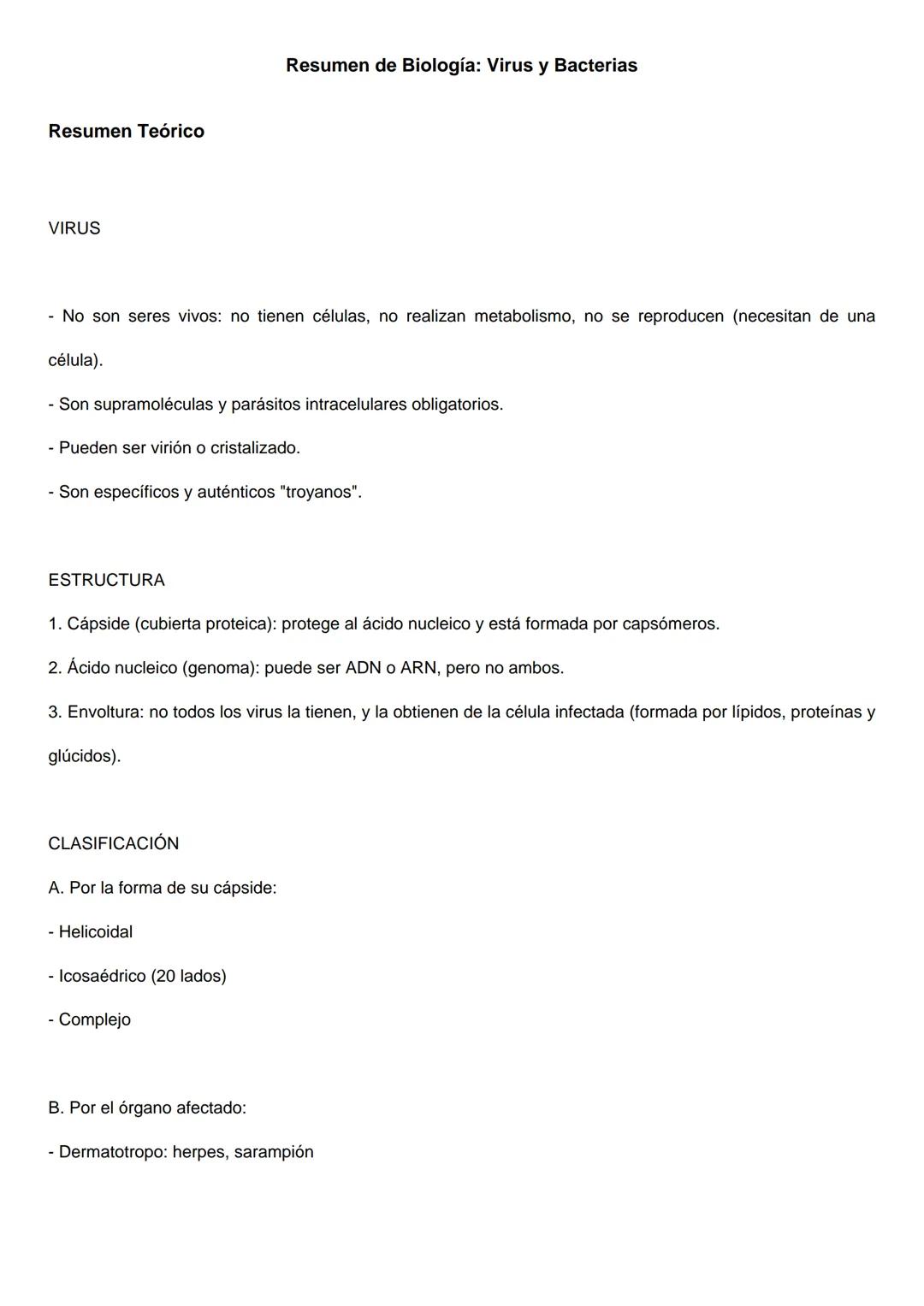 Virus y Bacterias