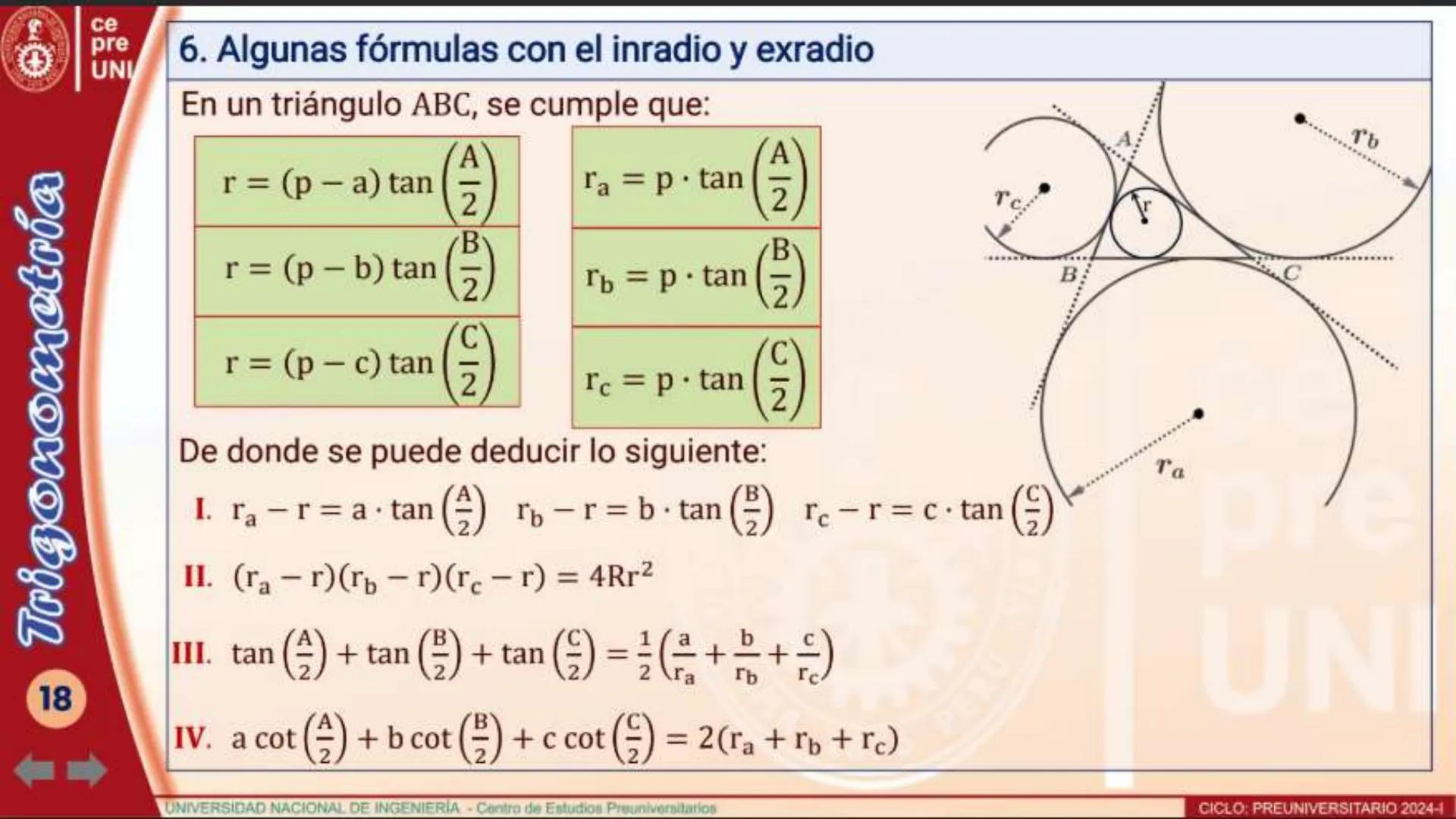 SEMESTRAL UNI
RESOLUCION DE TRIÁNGULOS OBLICUÁNGULOS
TEOREMA DE SENOS
En todo triángulo los lados son proporcionales a los
senos de sus ángu