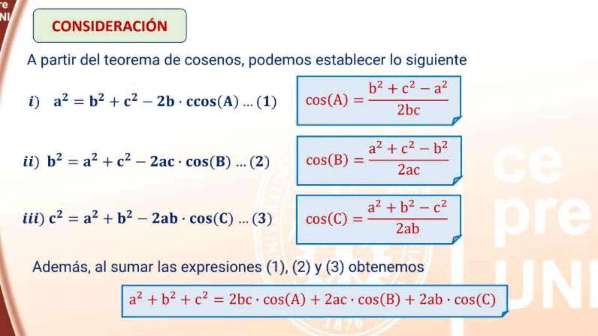 SEMESTRAL UNI
RESOLUCION DE TRIÁNGULOS OBLICUÁNGULOS
TEOREMA DE SENOS
En todo triángulo los lados son proporcionales a los
senos de sus ángu