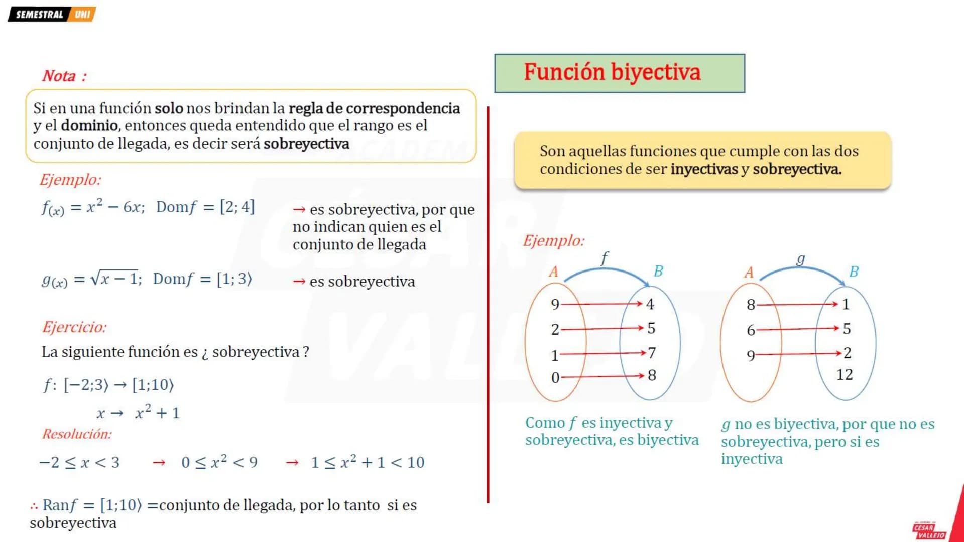 SEMESTRAL UNI
Teoremas
1) La suma de dos funciones pares es par.
3) El producto de dos funciones pares es par.
ADE
Tenemos:
f(x) = x²; g(x)
