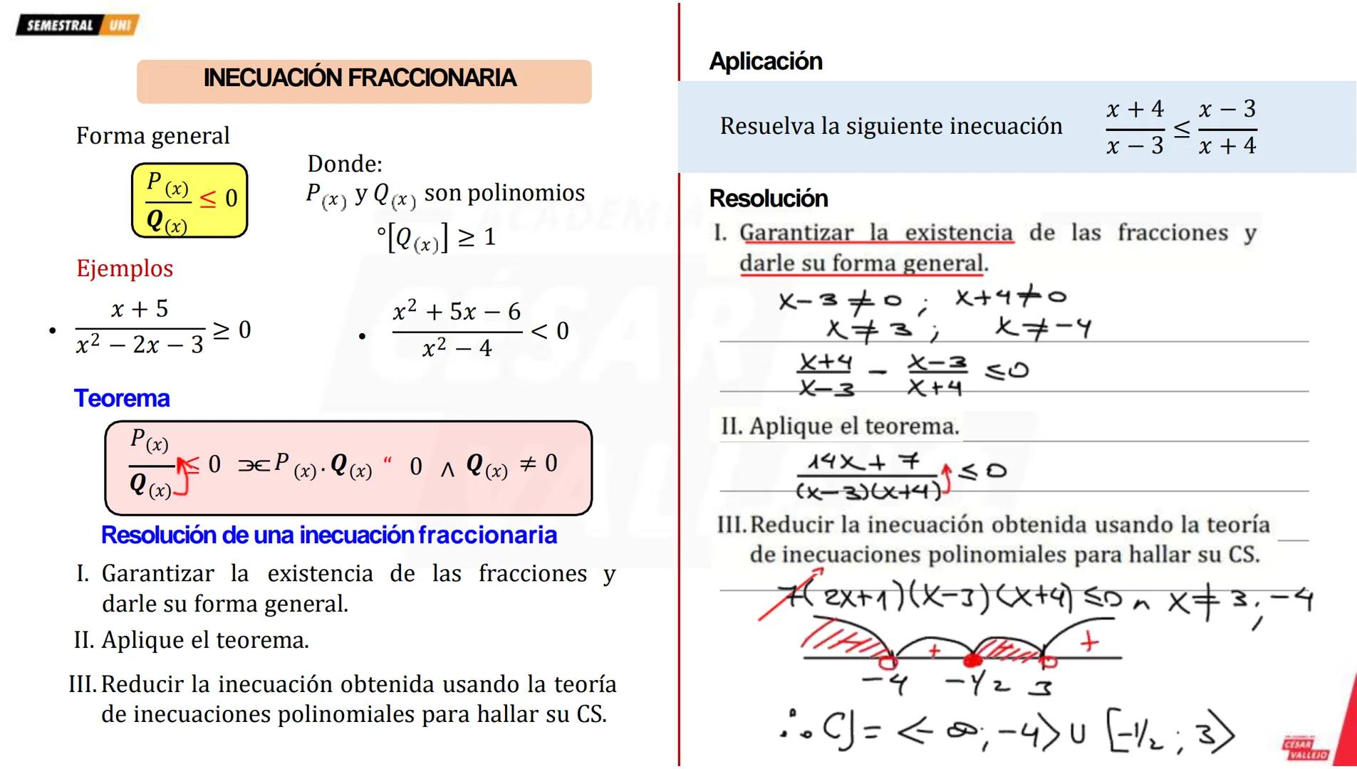 --- OCR Start ---
SEMESTRAL UNI
INECUACIÓN CUADRÁTICA
Su forma general es:
Ejemplos
•
ax² + bx + c ≥0 a ≠ 0
5x2+3x-7>0
x² - 10 ≤ 0
Resolució