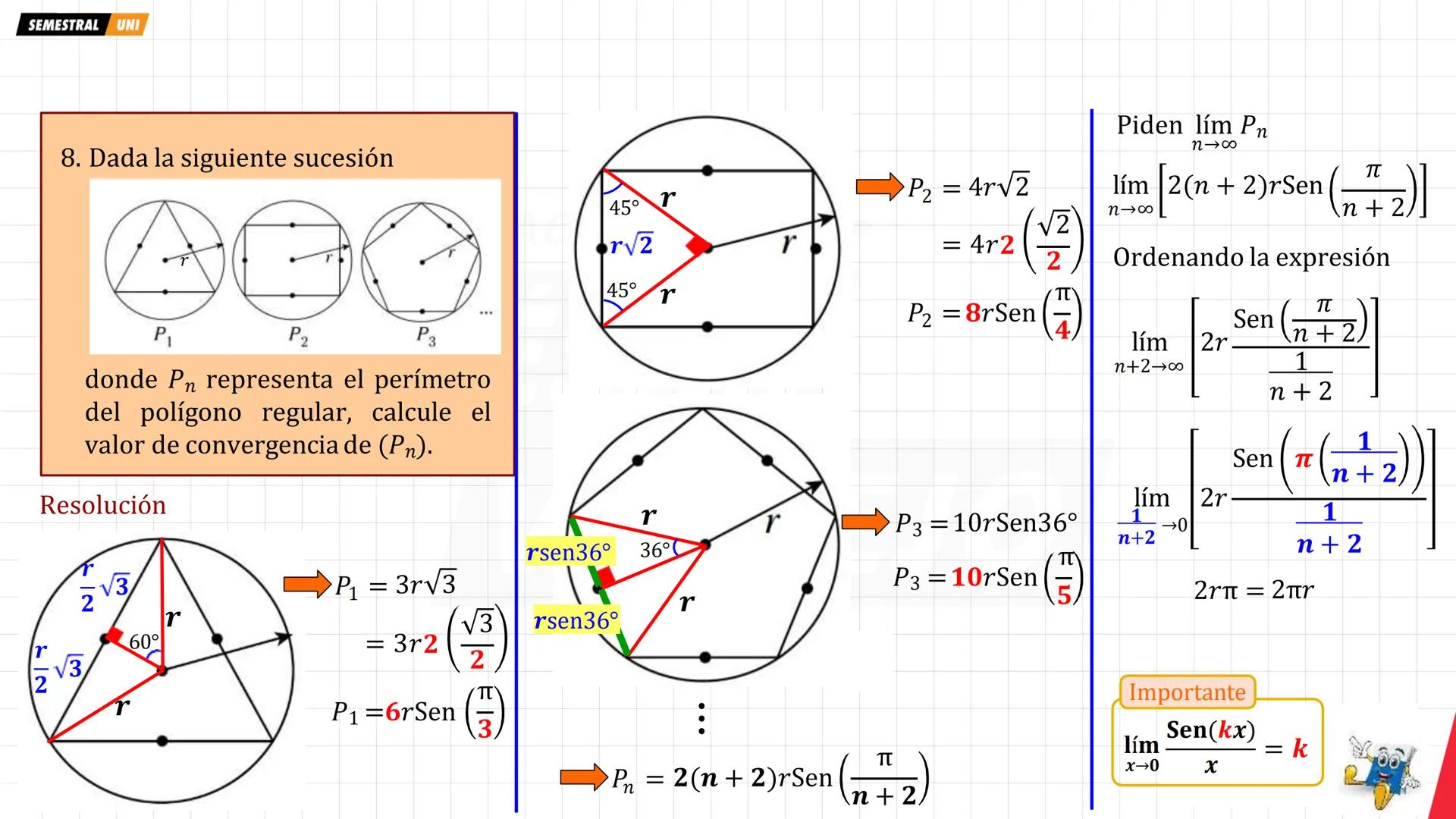 SEMESTRAL UNI
SUCESIONES REALES
Una sucesión es una función cuyo dominio es el
conjunto de los números naturales y su rango es un
subconjunt