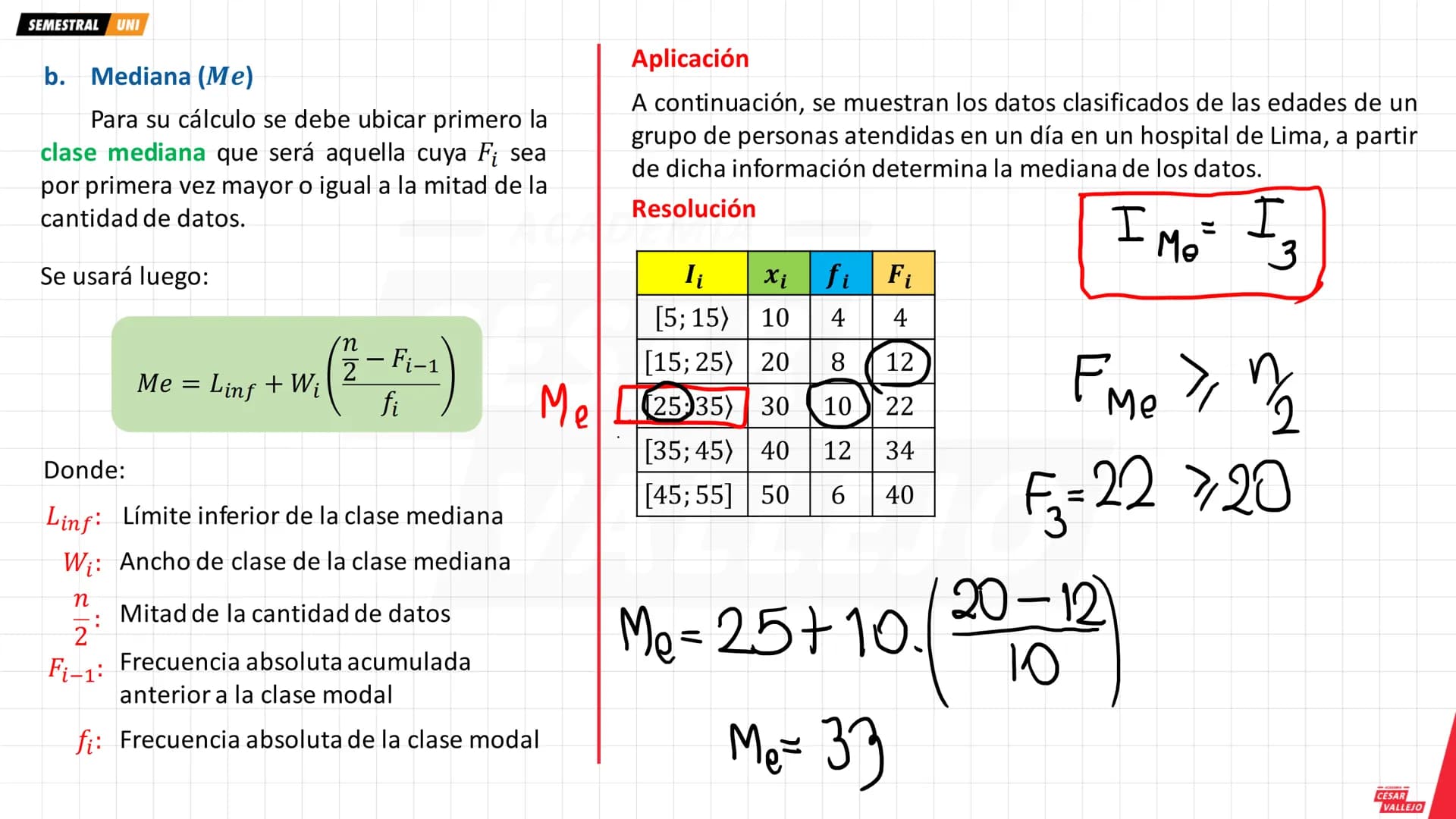 SEMESTRAL UNI
1. ESTADÍSTICA DESCRIPTIVA
Es una rama de la estadística que se encarga de
recopilar, organizar y analizar la información, con