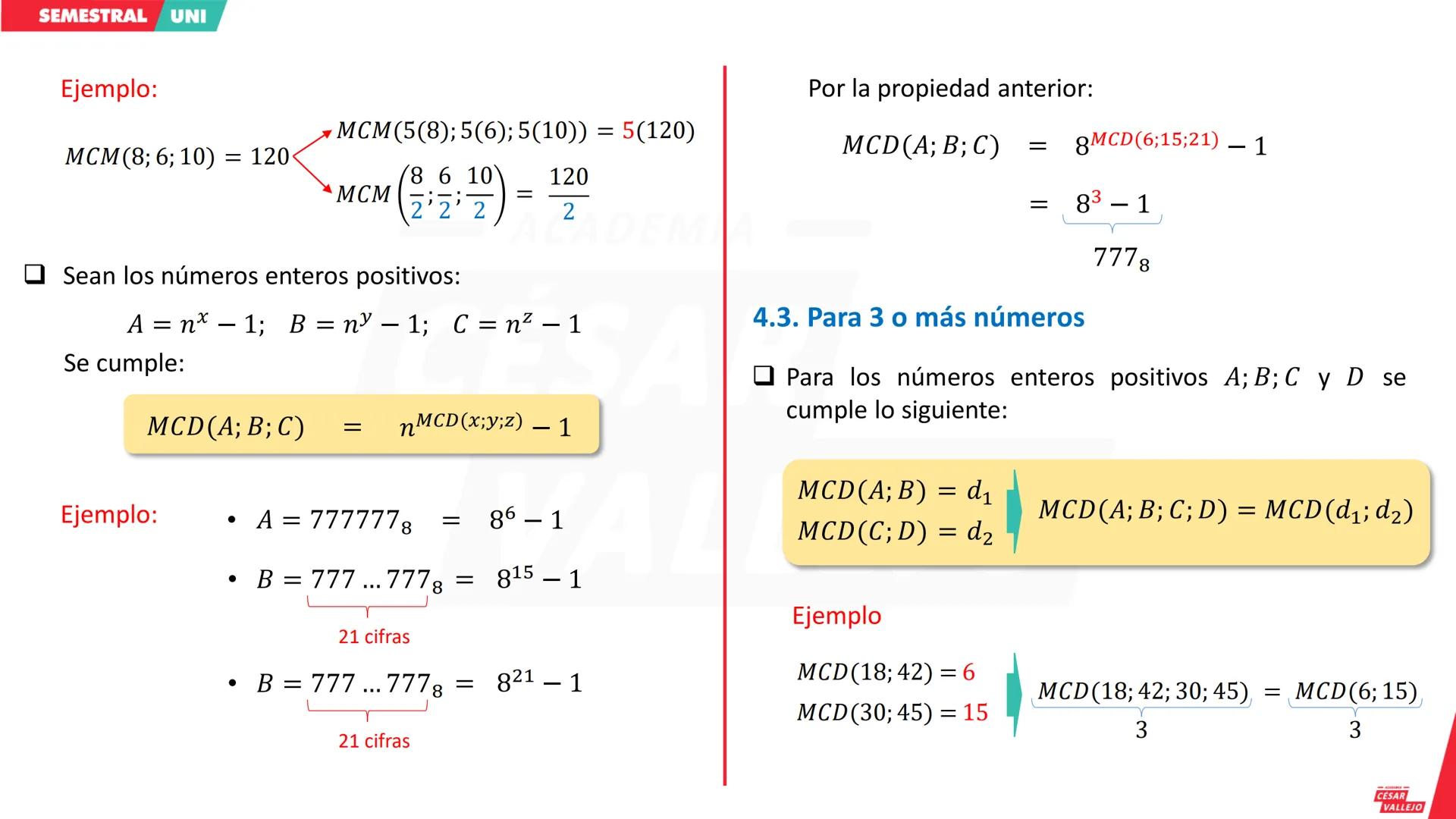 # 1. DEFINICIÓN DE MÁXIMO COMÚN DIVISOR (MCD)
Como su nombre indica, el MCD de un grupo de números, es el mayor divisor que dichos números