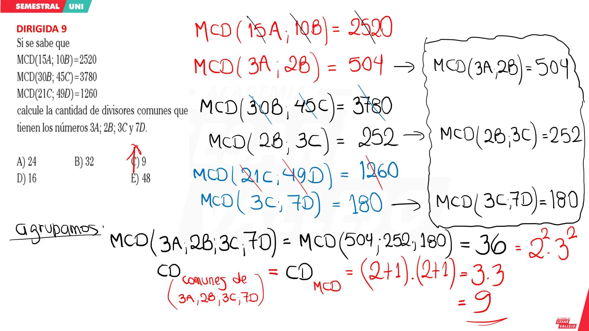 # 1. DEFINICIÓN DE MÁXIMO COMÚN DIVISOR (MCD)
Como su nombre indica, el MCD de un grupo de números, es el mayor divisor que dichos números