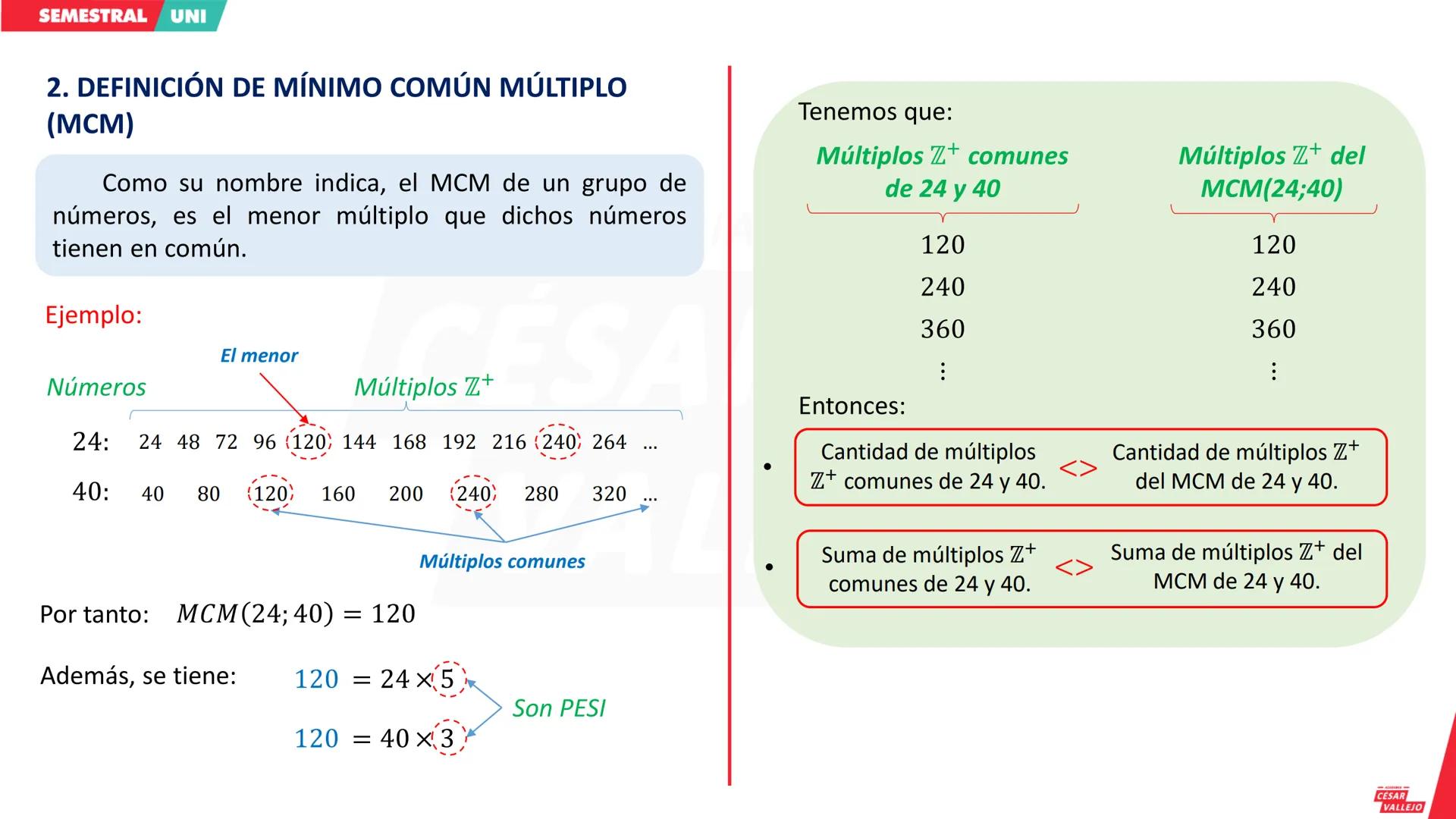 # 1. DEFINICIÓN DE MÁXIMO COMÚN DIVISOR (MCD)
Como su nombre indica, el MCD de un grupo de números, es el mayor divisor que dichos números