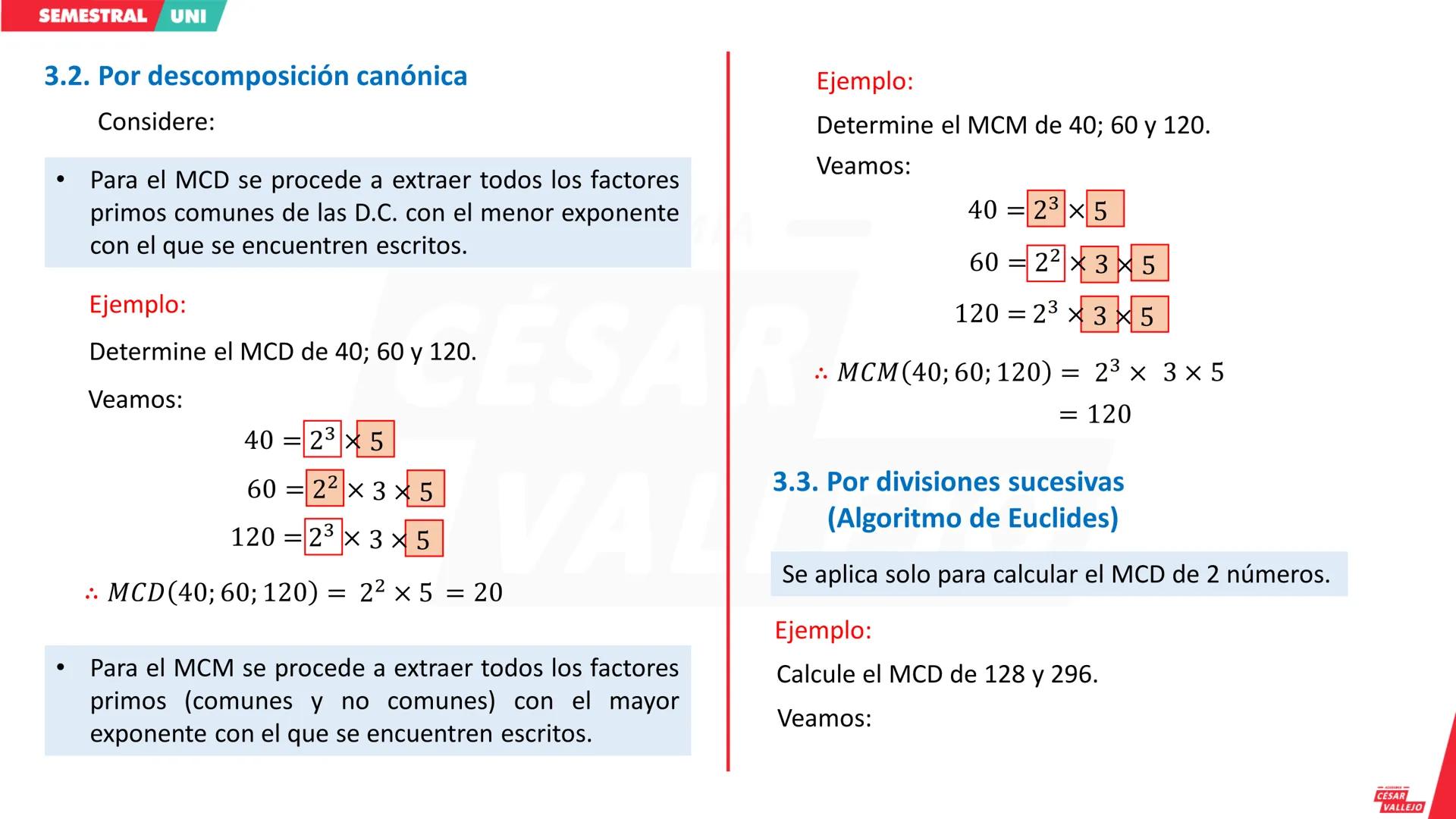 # 1. DEFINICIÓN DE MÁXIMO COMÚN DIVISOR (MCD)
Como su nombre indica, el MCD de un grupo de números, es el mayor divisor que dichos números