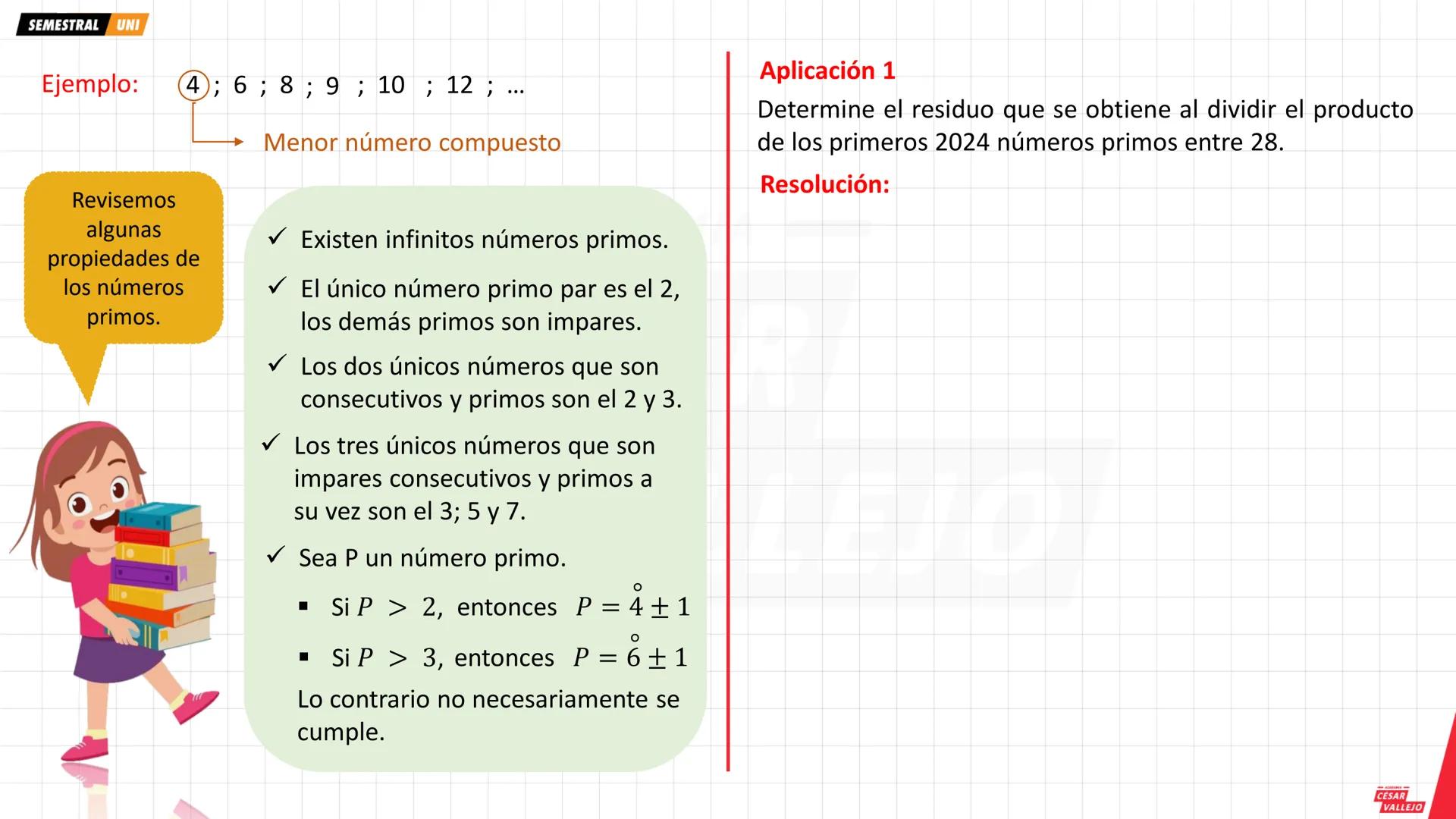 # 1. NÚMEROS SIMPLES
Son aquellos números enteros positivos que tienen a lo más dos divisores, y éstos se subdividen en:
## 1.1. La Unidad